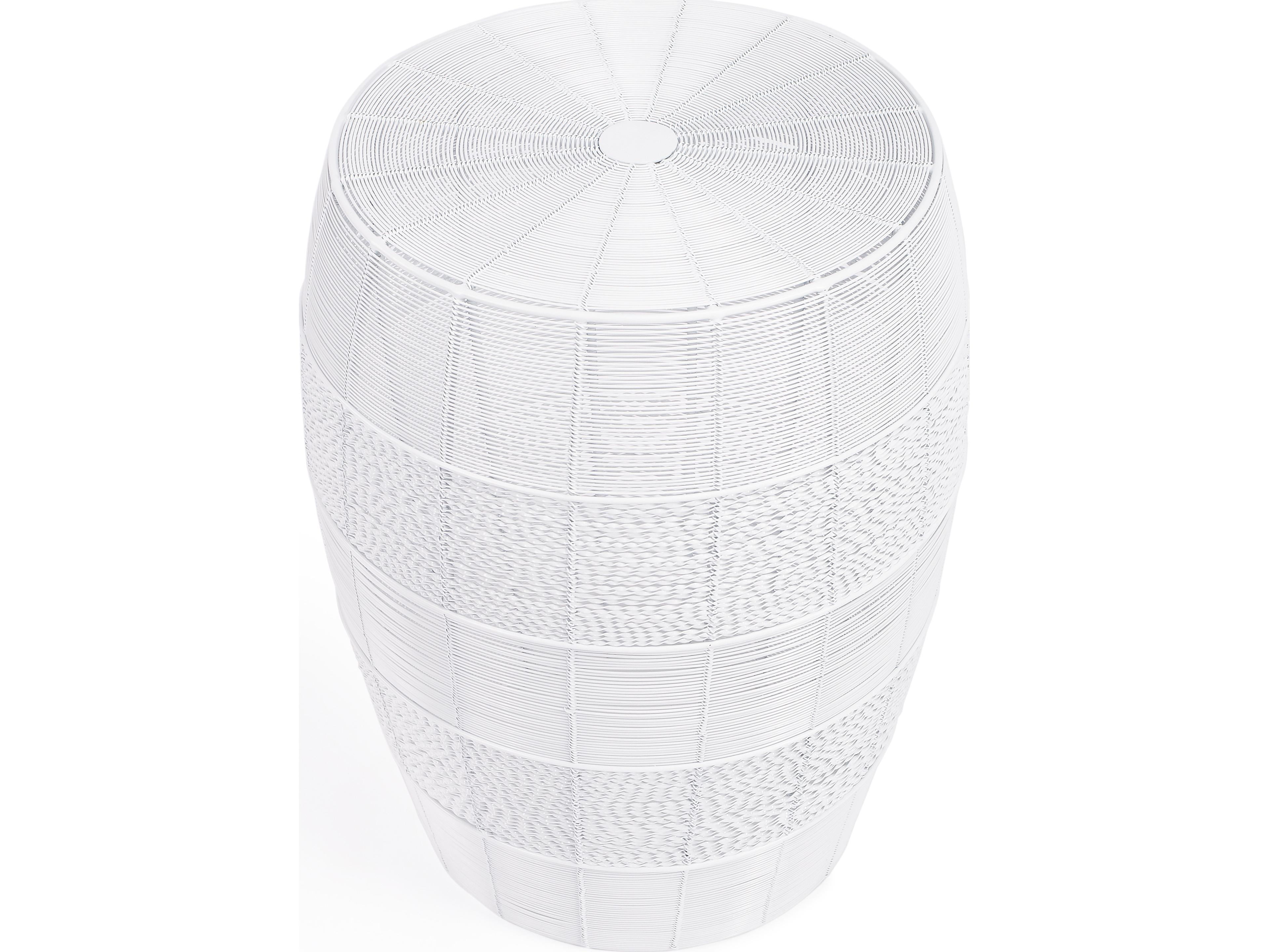 Butler Bellarose Round Metal White End Table