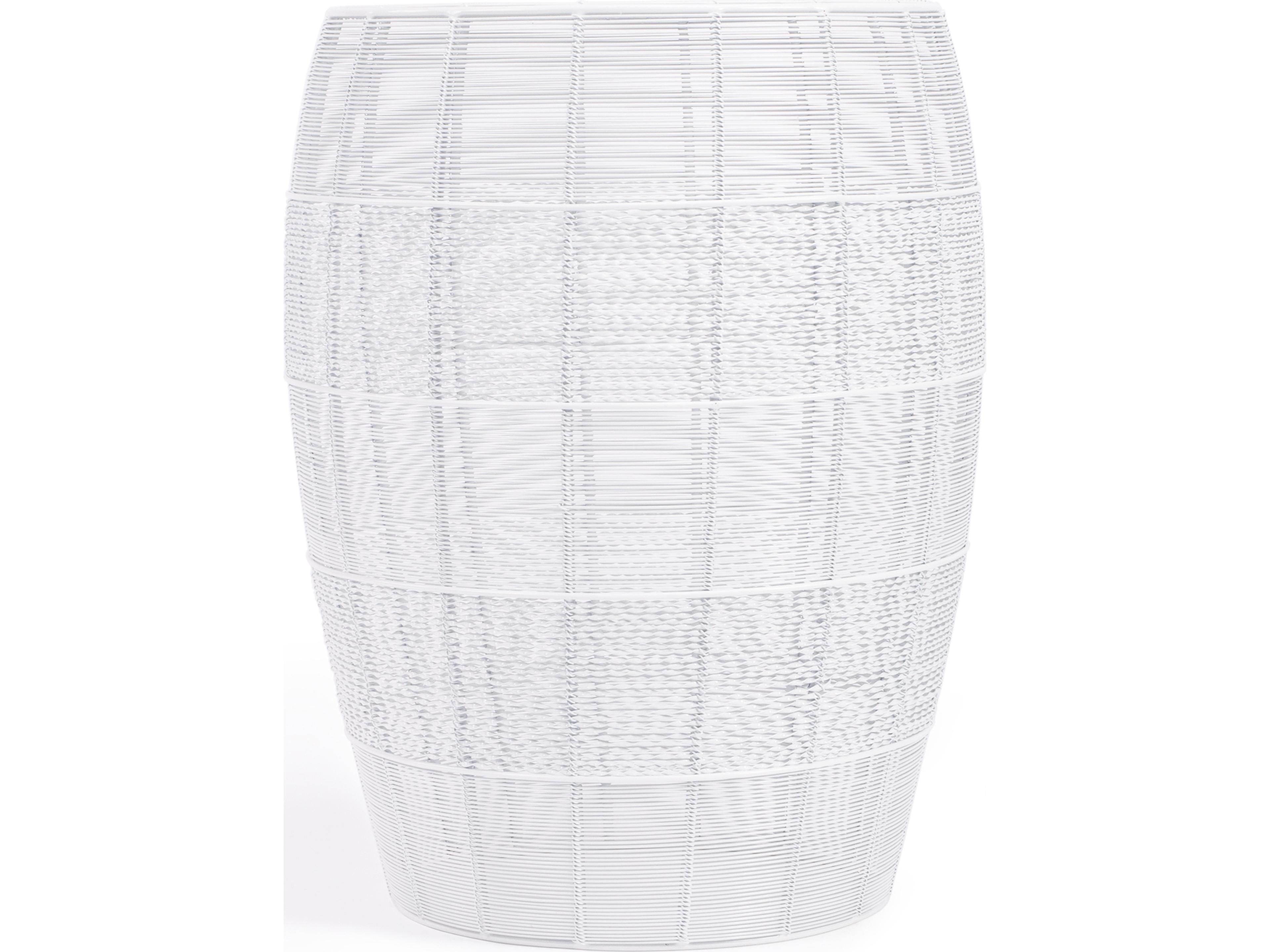 Butler Bellarose Round Metal White End Table