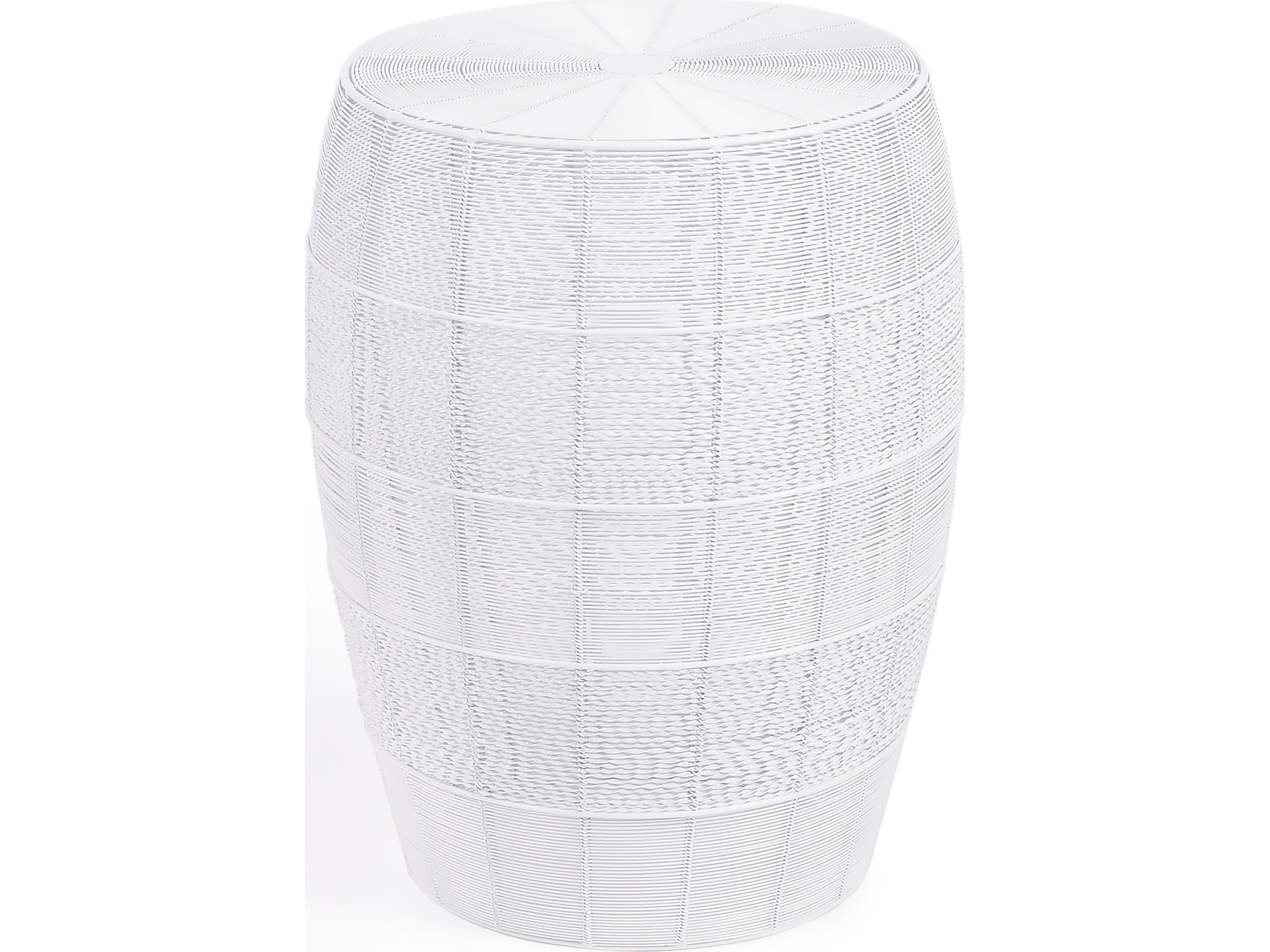 Butler Bellarose Round Metal White End Table