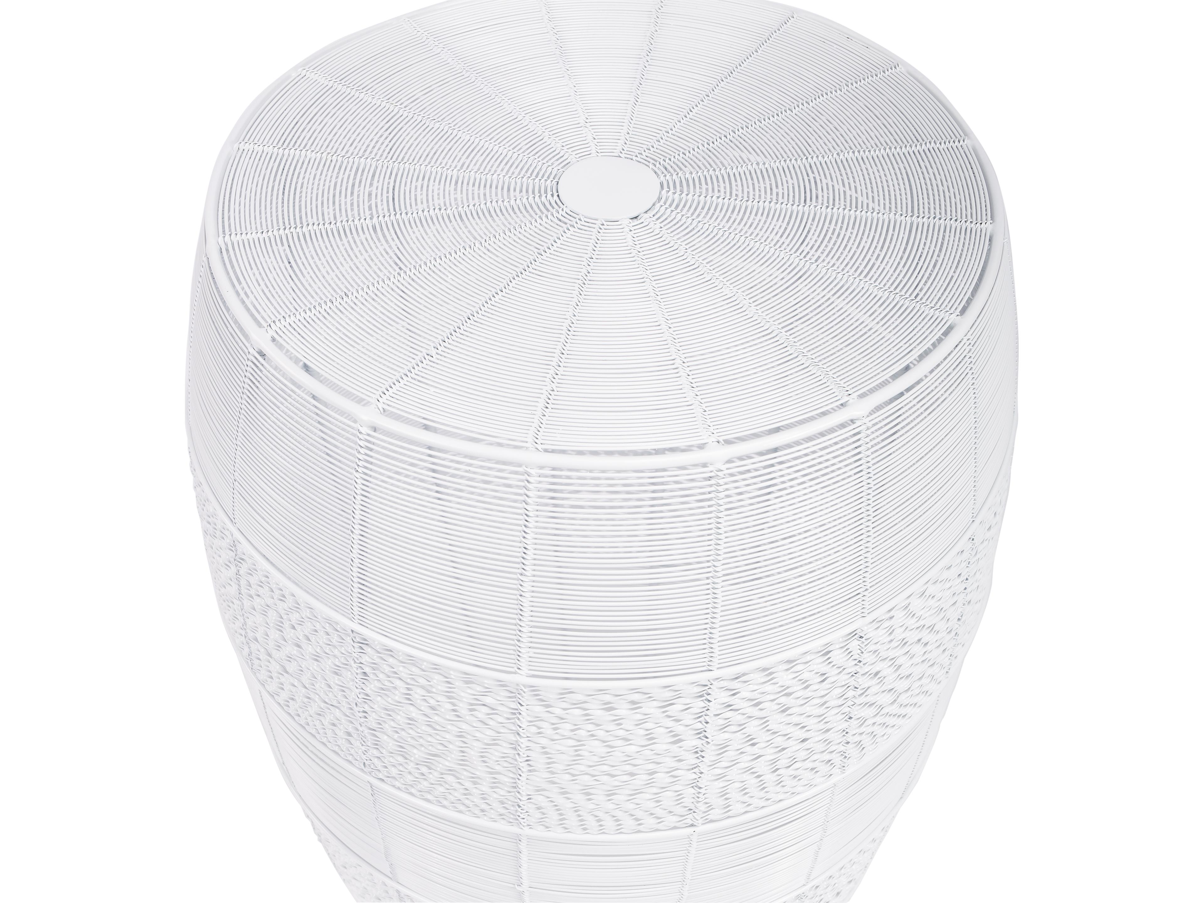 Butler Bellarose Round Metal White End Table