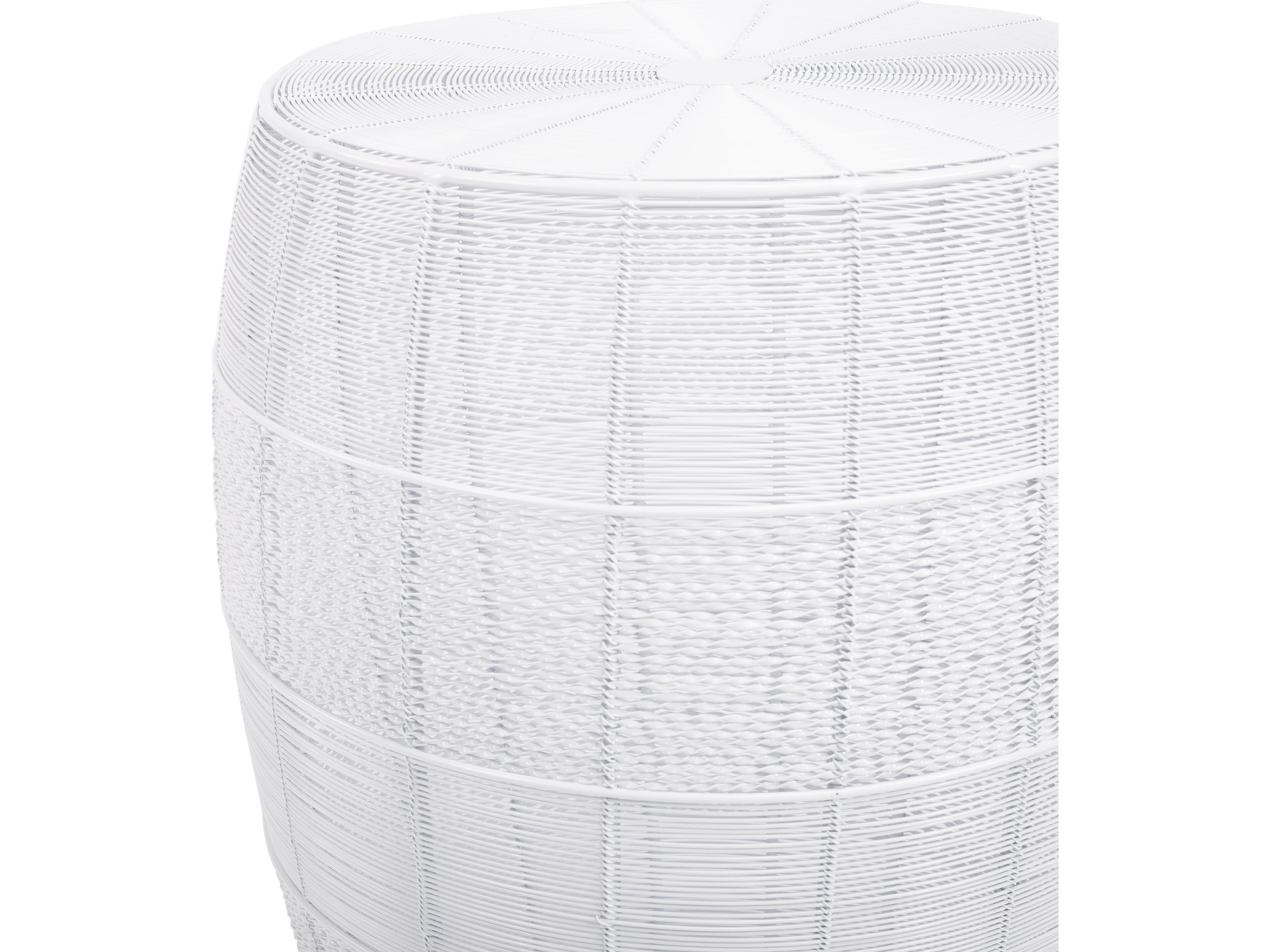 Butler Bellarose Round Metal White End Table