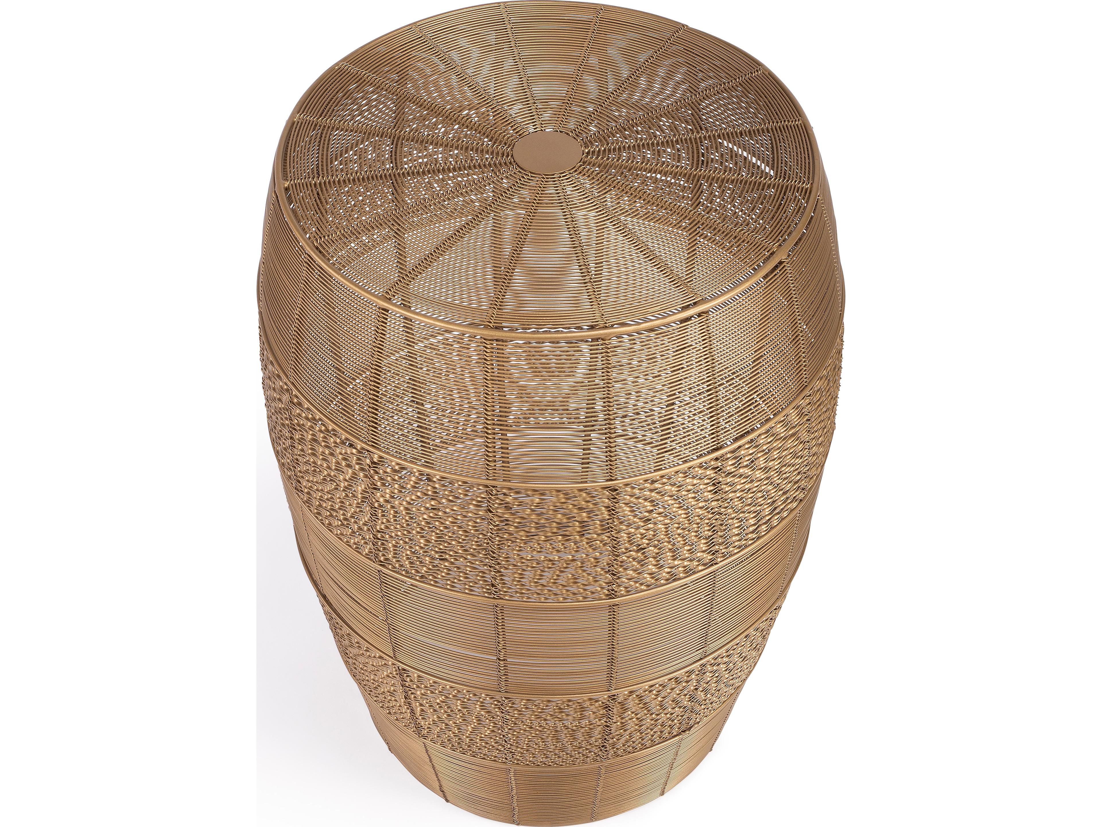 Bellarose Round Metal Polished Gold End Table