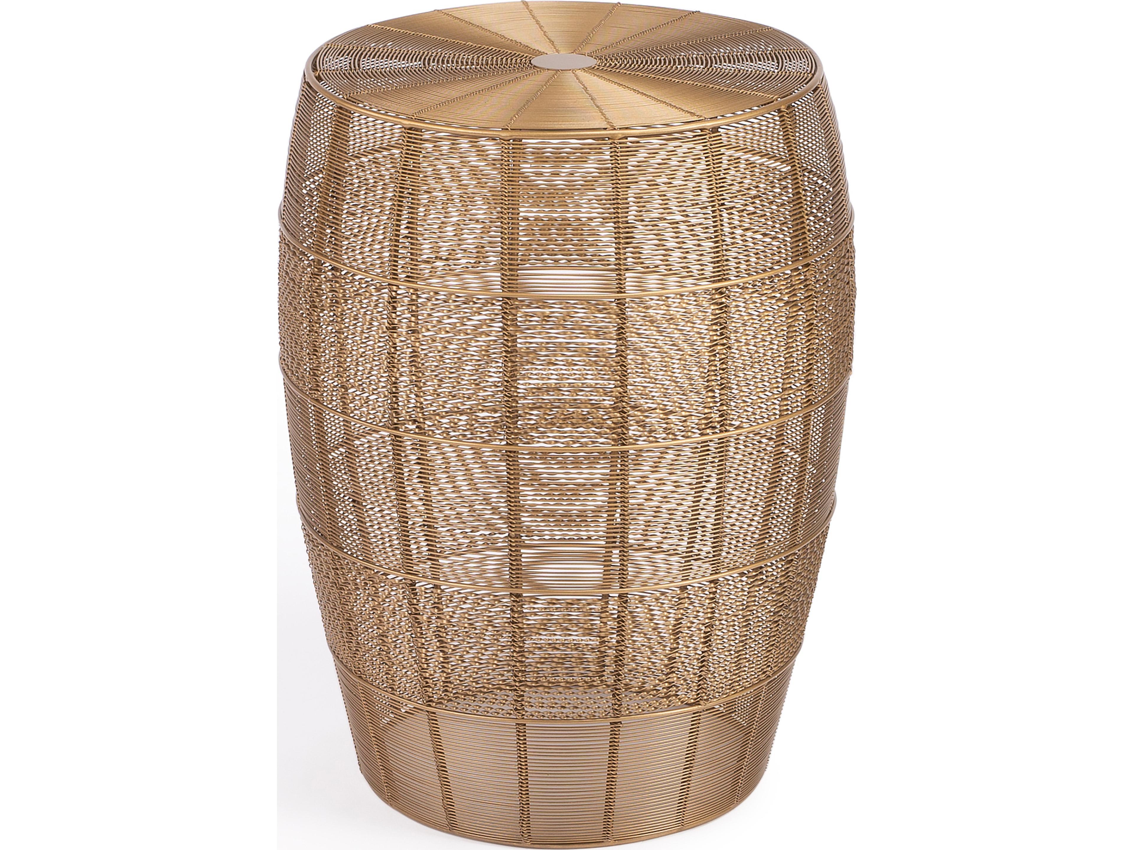 Butler Bellarose Round Metal Polished Gold End Table