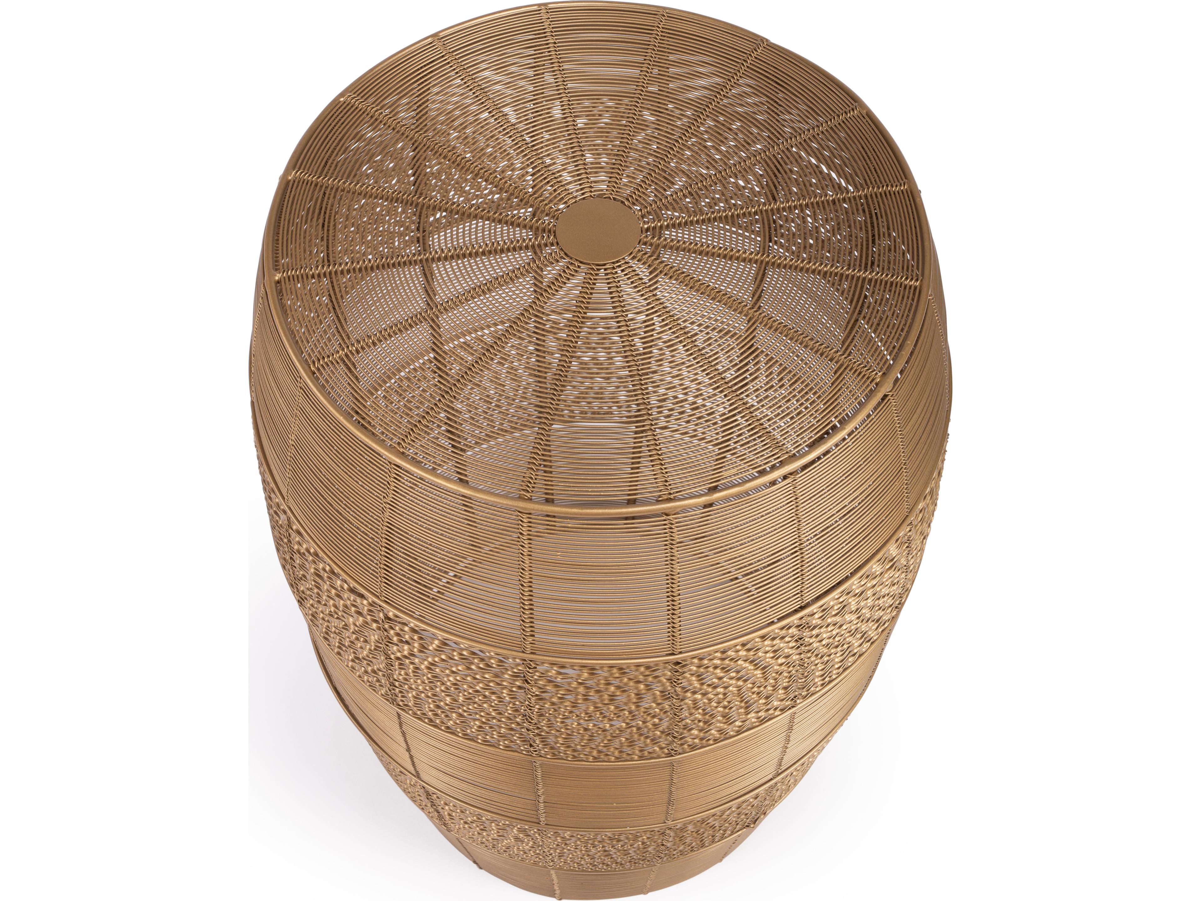 Butler Bellarose Round Metal Polished Gold End Table