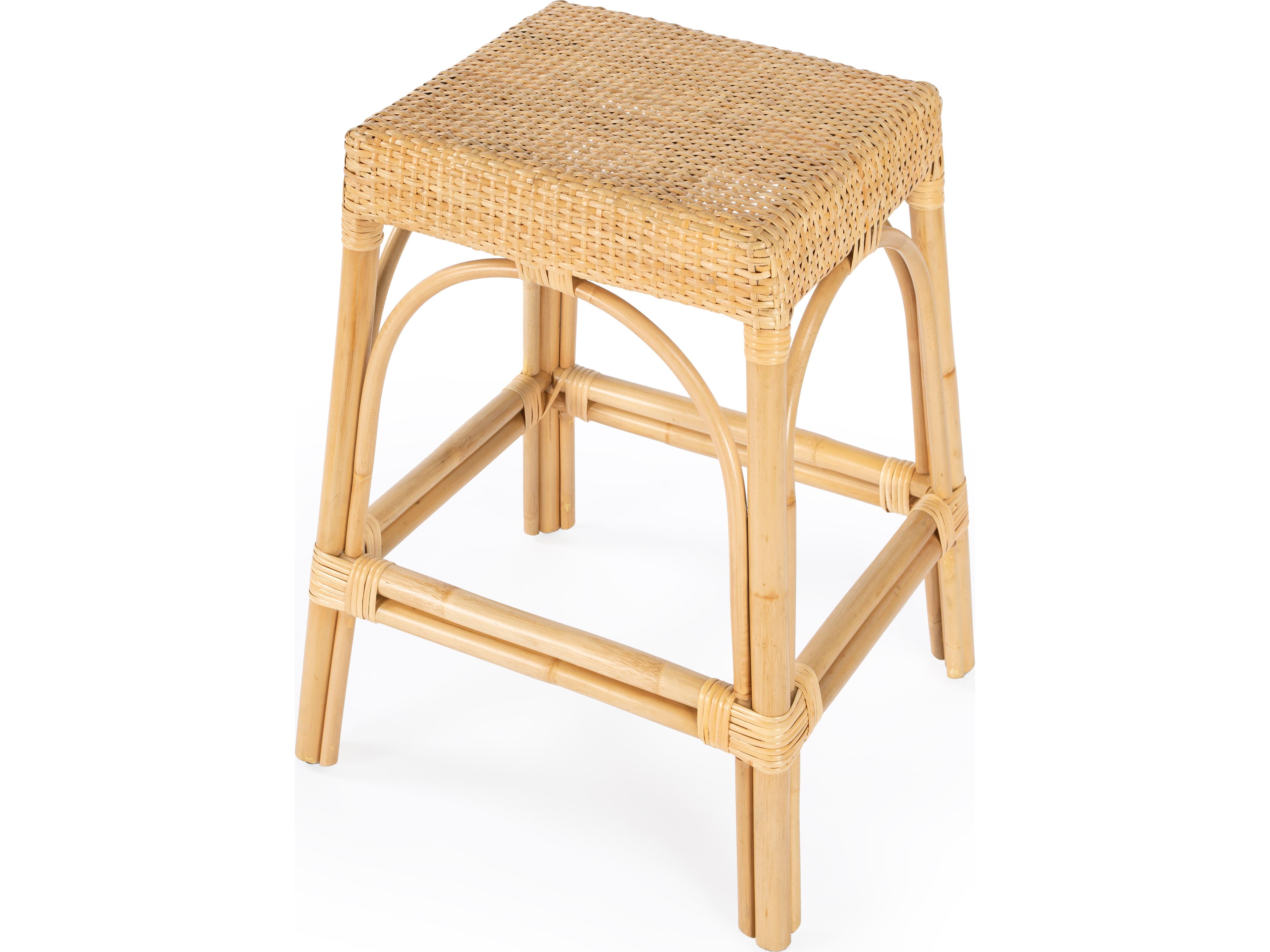 Robias Natural Rattan Frame Counter Stool