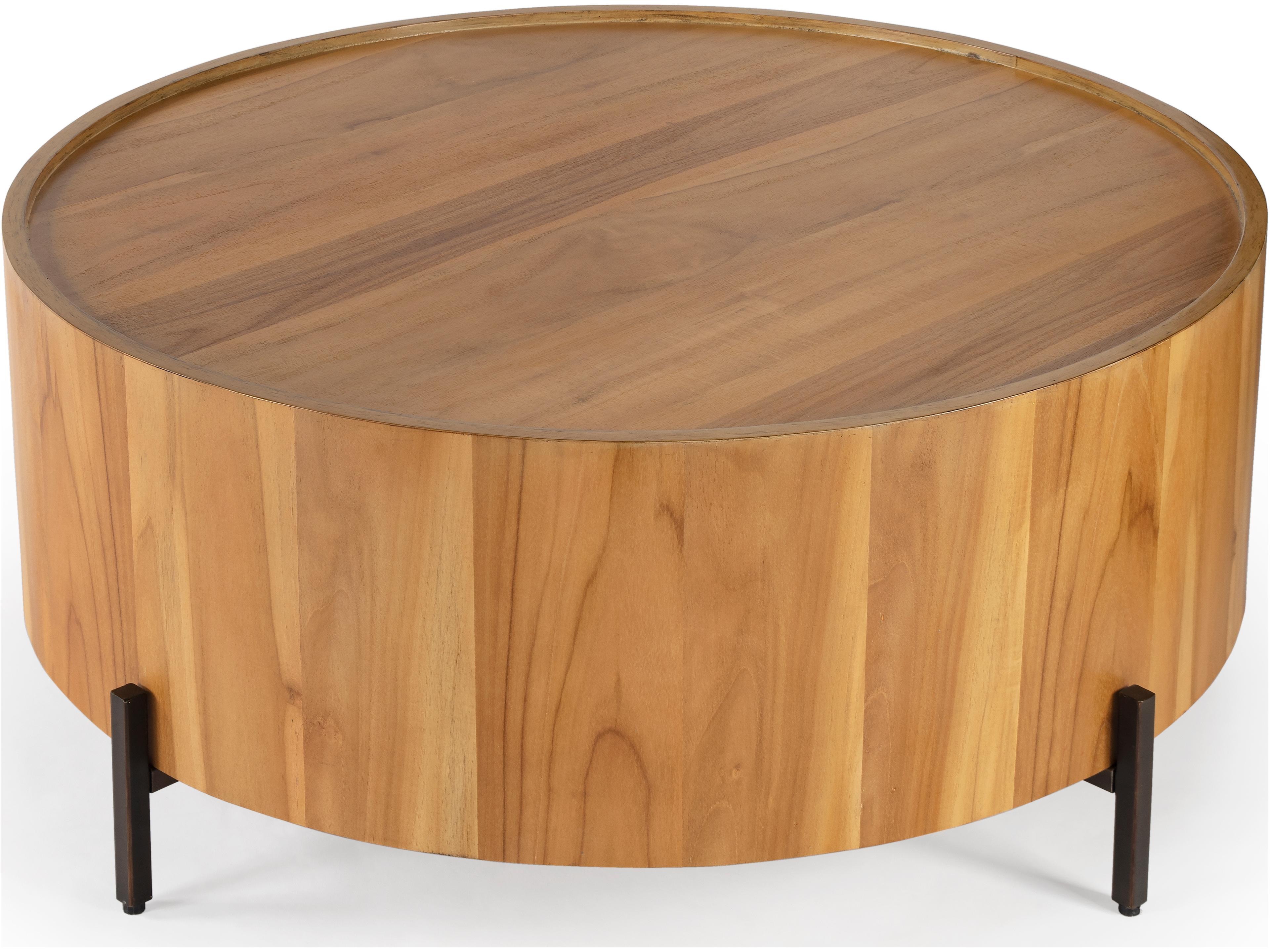 Butler Tori Round Wood Natural Teak Coffee Table