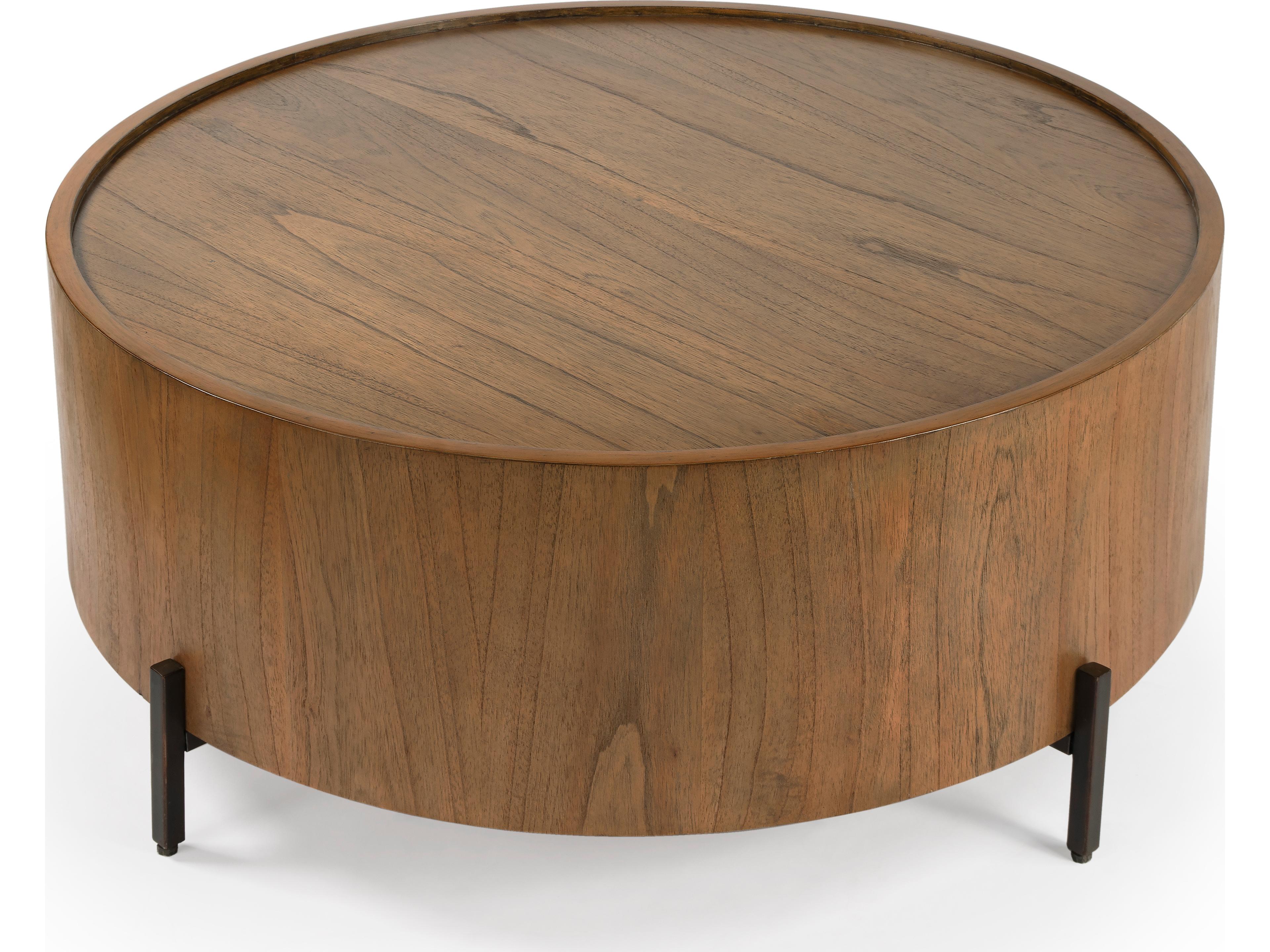 Butler Tori Round Wood Sandy Shore Coffee Table