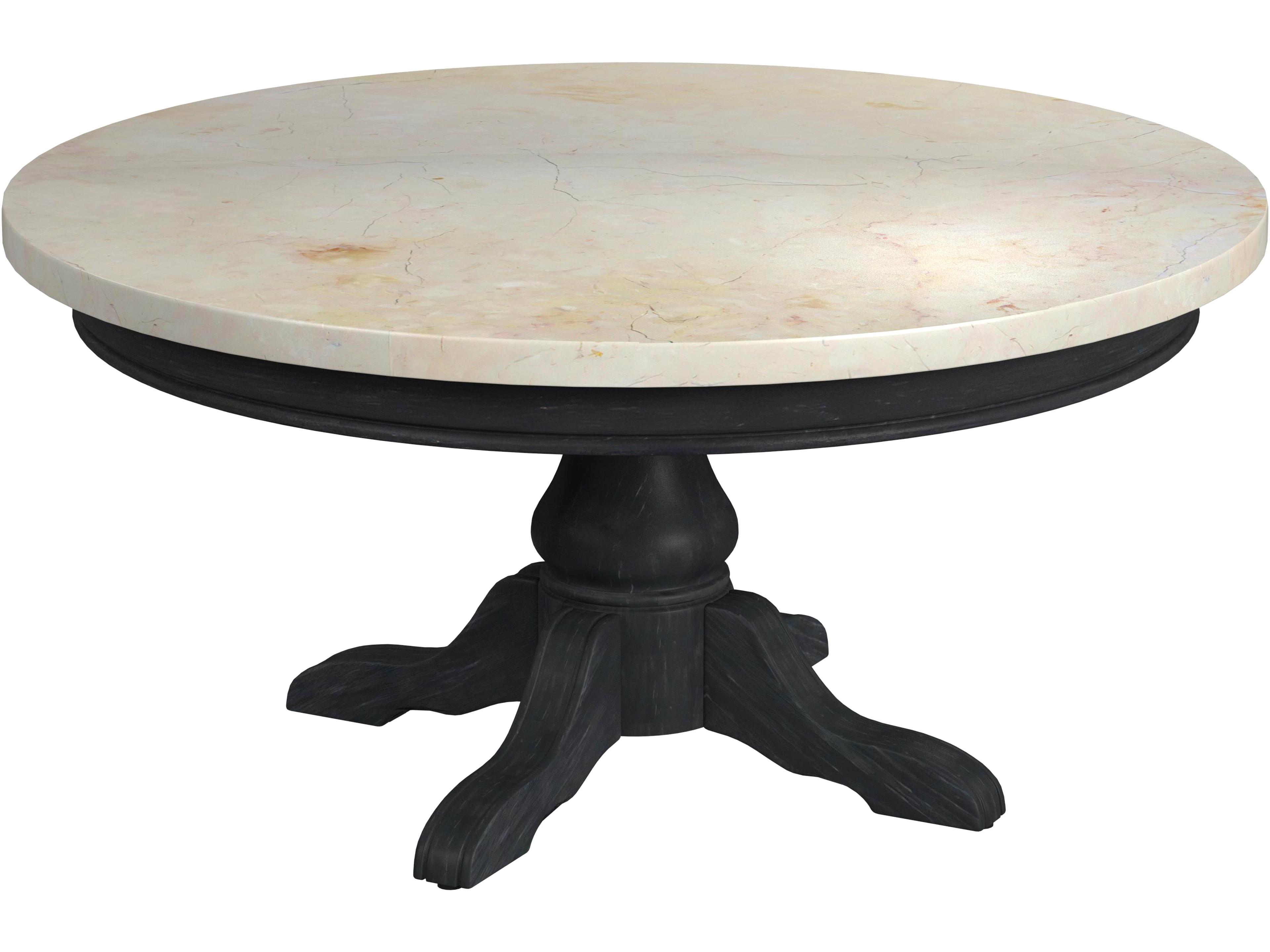 Danielle Round Marble Washed Black Coffee Table