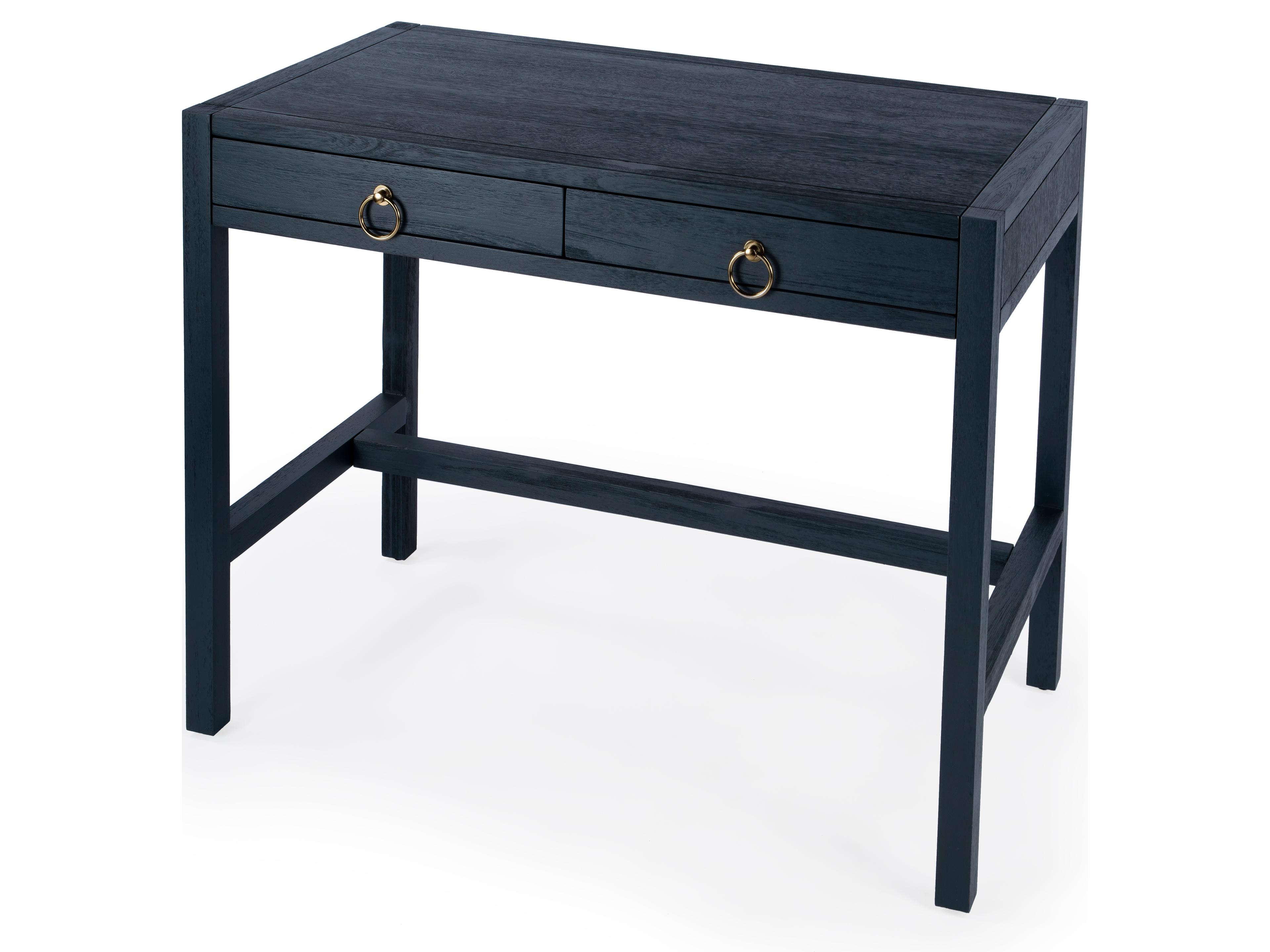 Lark 40-Inch Desk with 2 Drawers in Navy Blue