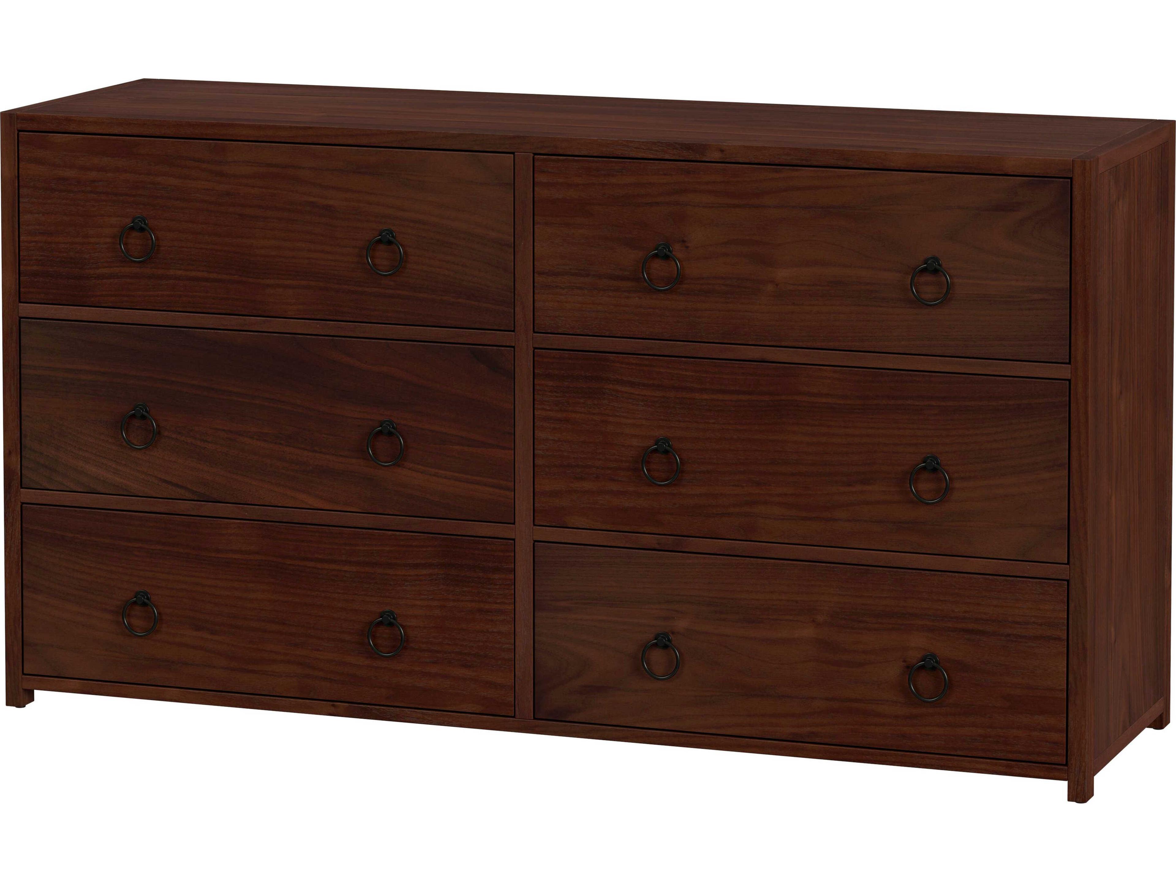 Lark 6-Drawers Acacia Wood Double Dresser