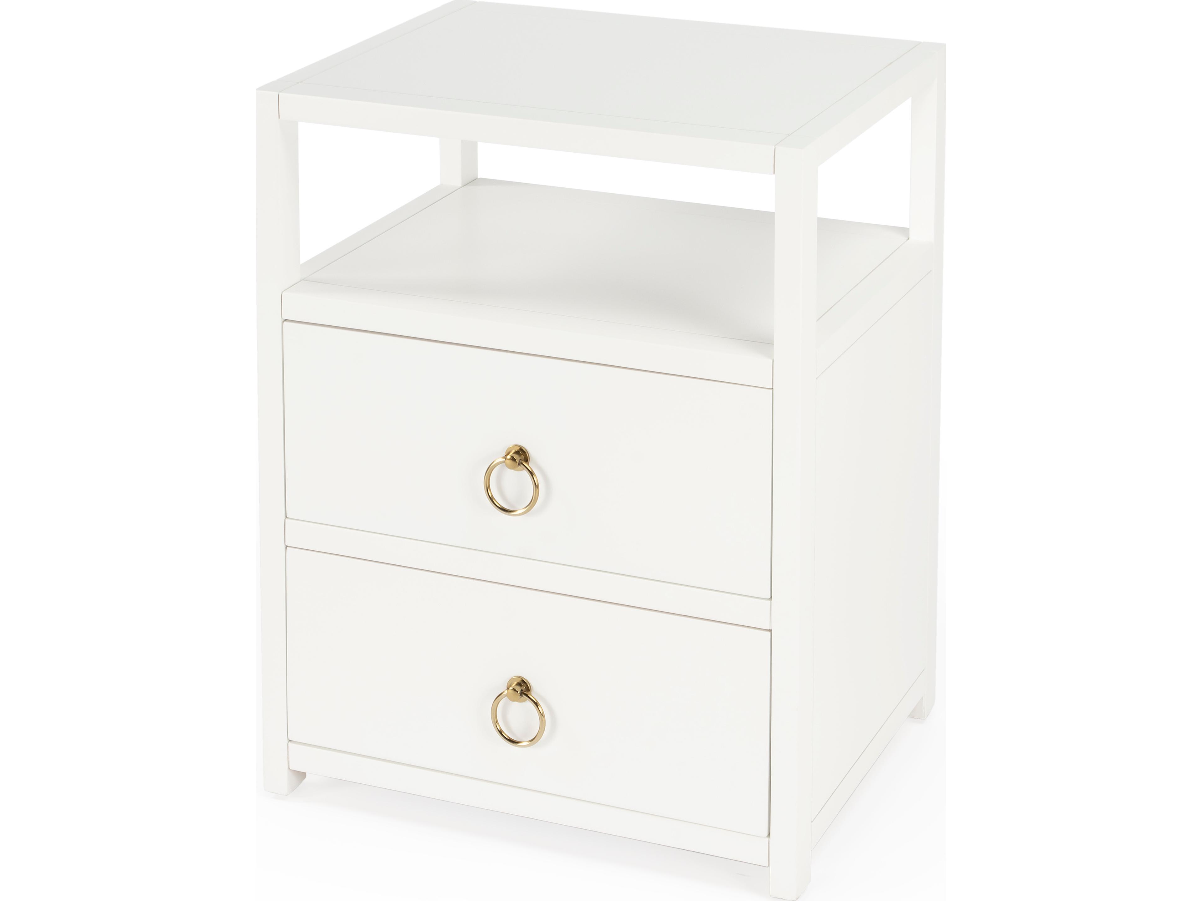 Lark 2-Drawers Acacia Wood Nightstand