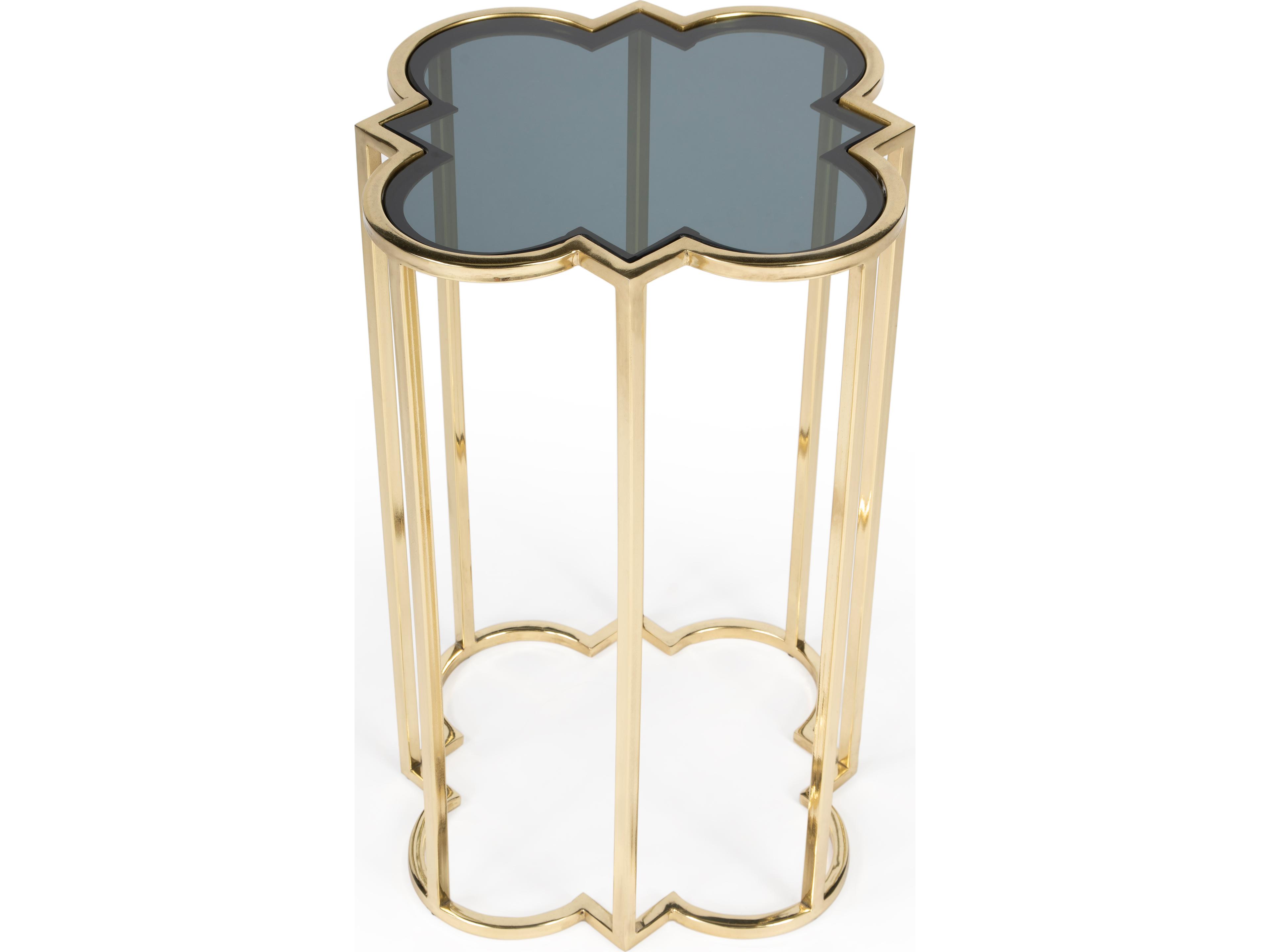 Butler Auroria Glass Antique Gold End Table