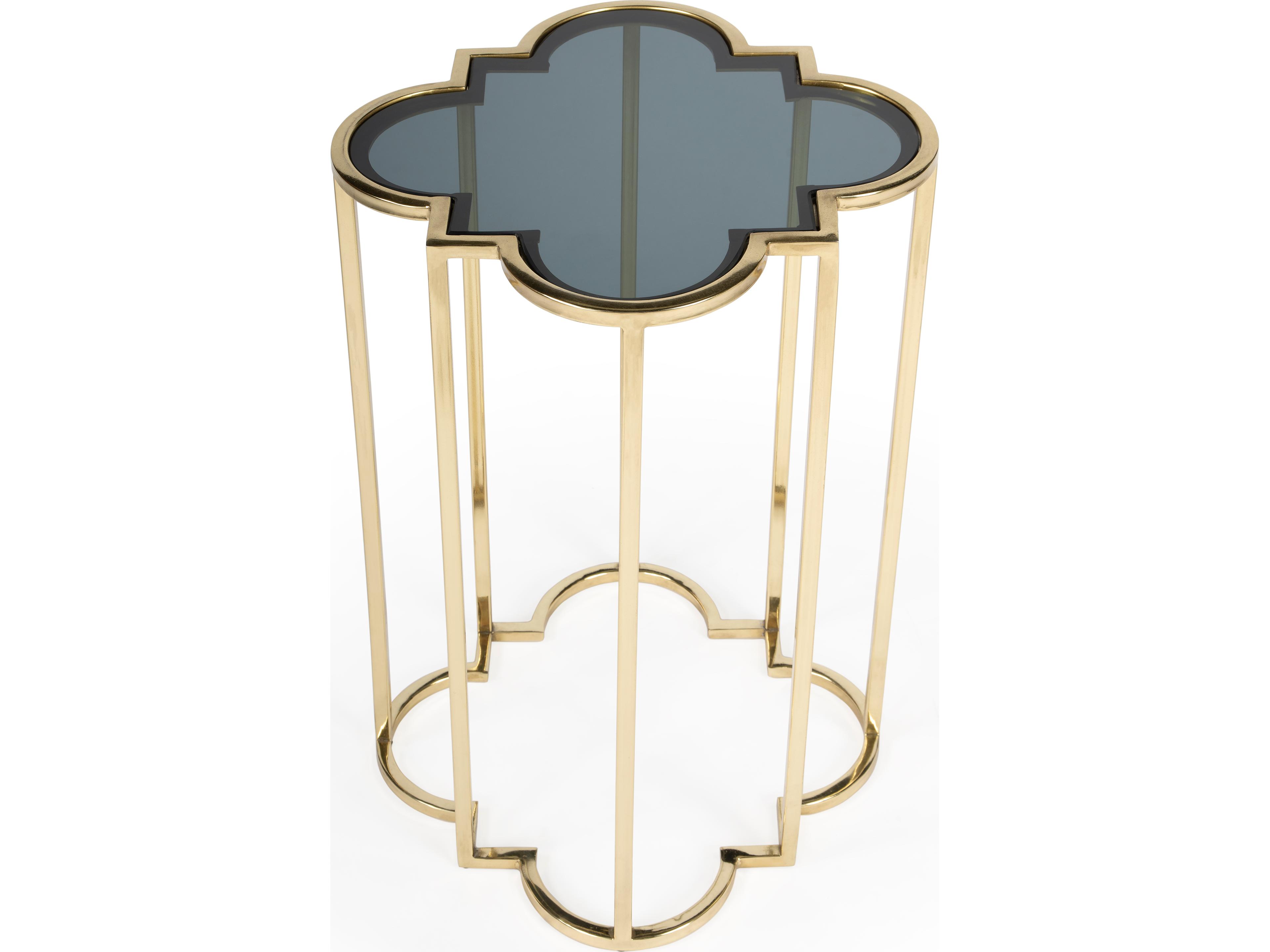 Butler Auroria Glass Antique Gold End Table