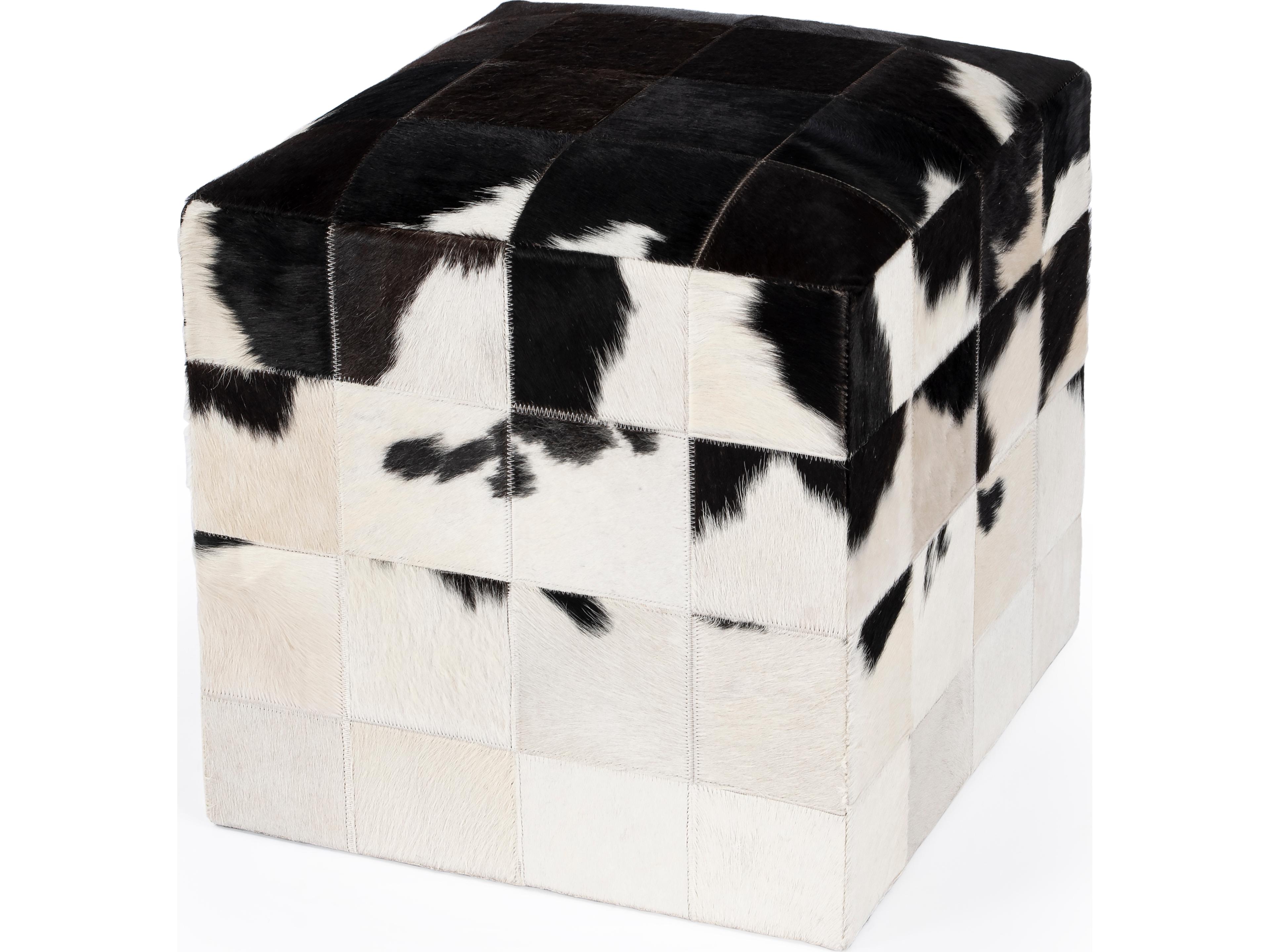 Victorian White Fur Ottoman