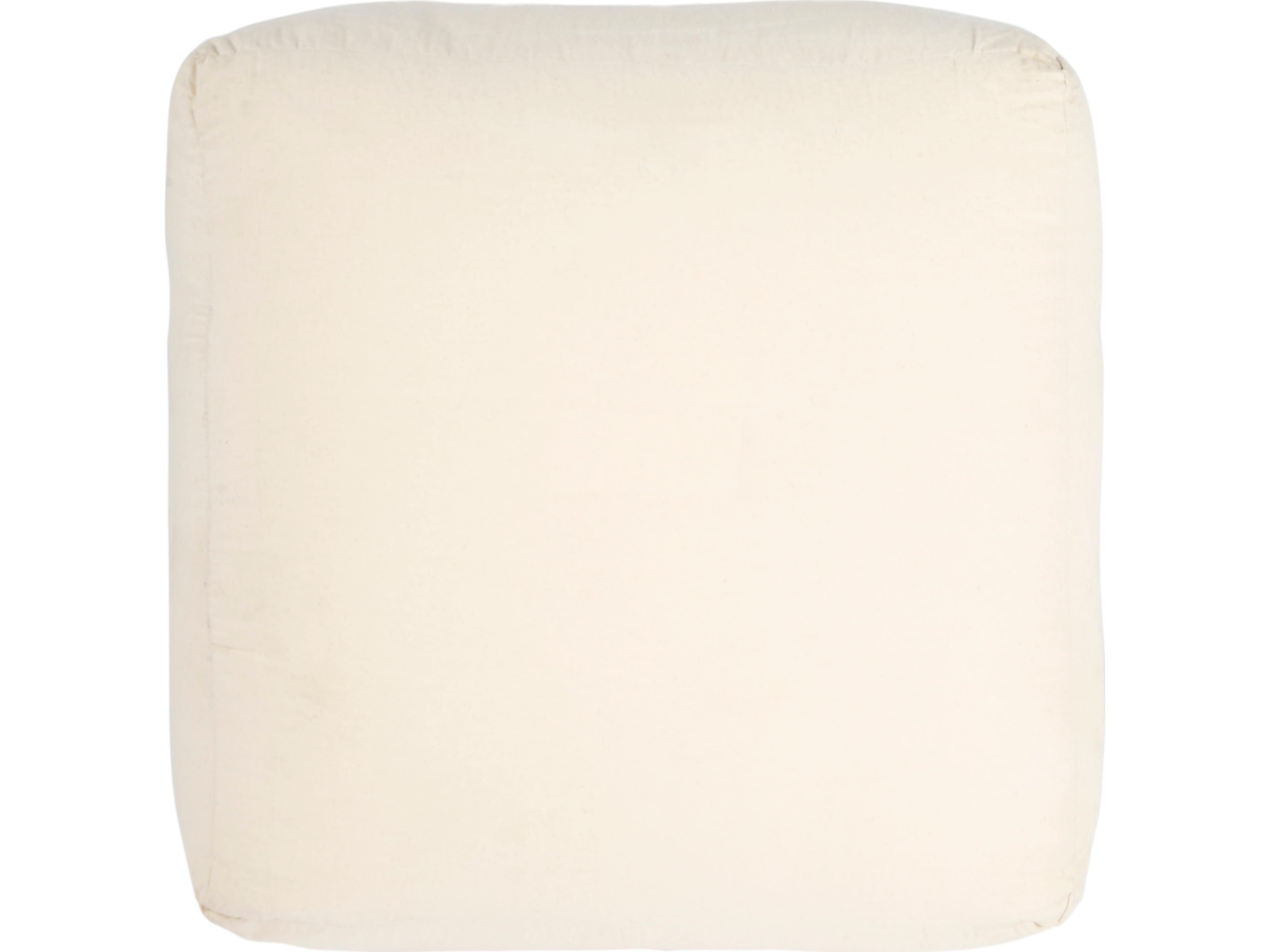 Butler Fernandos Beige Diamond Cream Upholstered Pouf