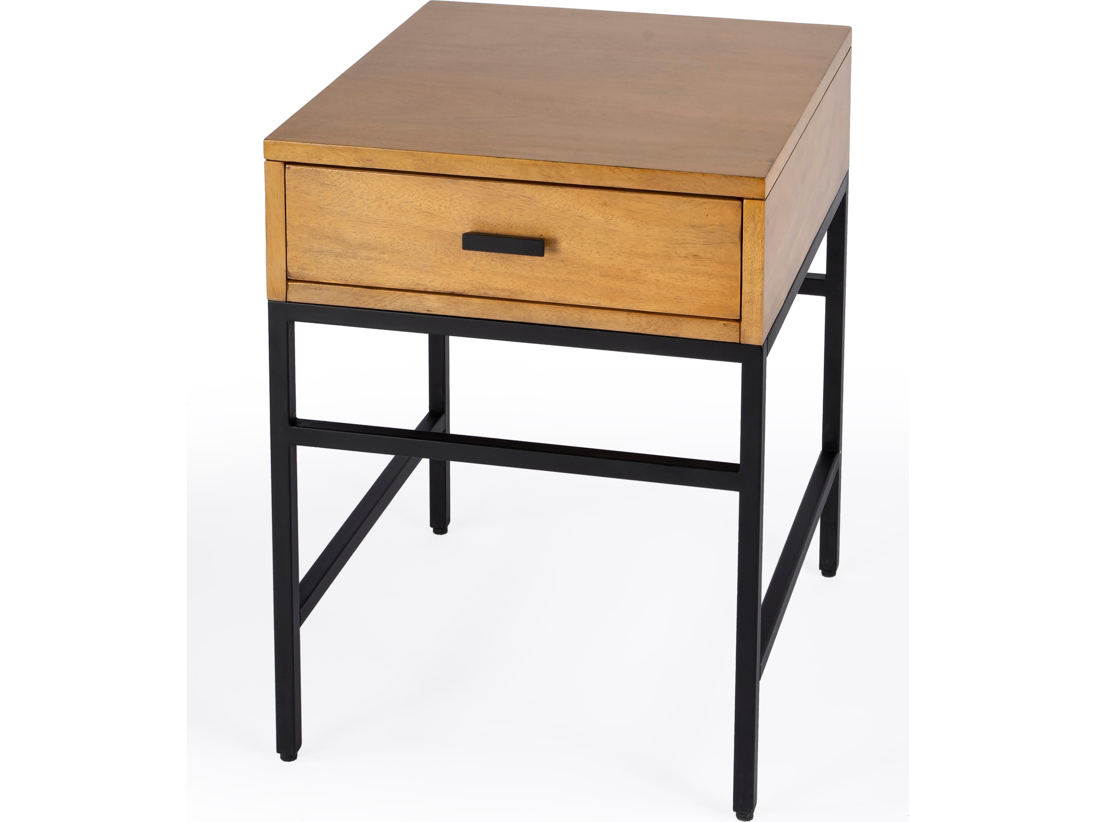 Hans Square Wood Natural Rustic End Table