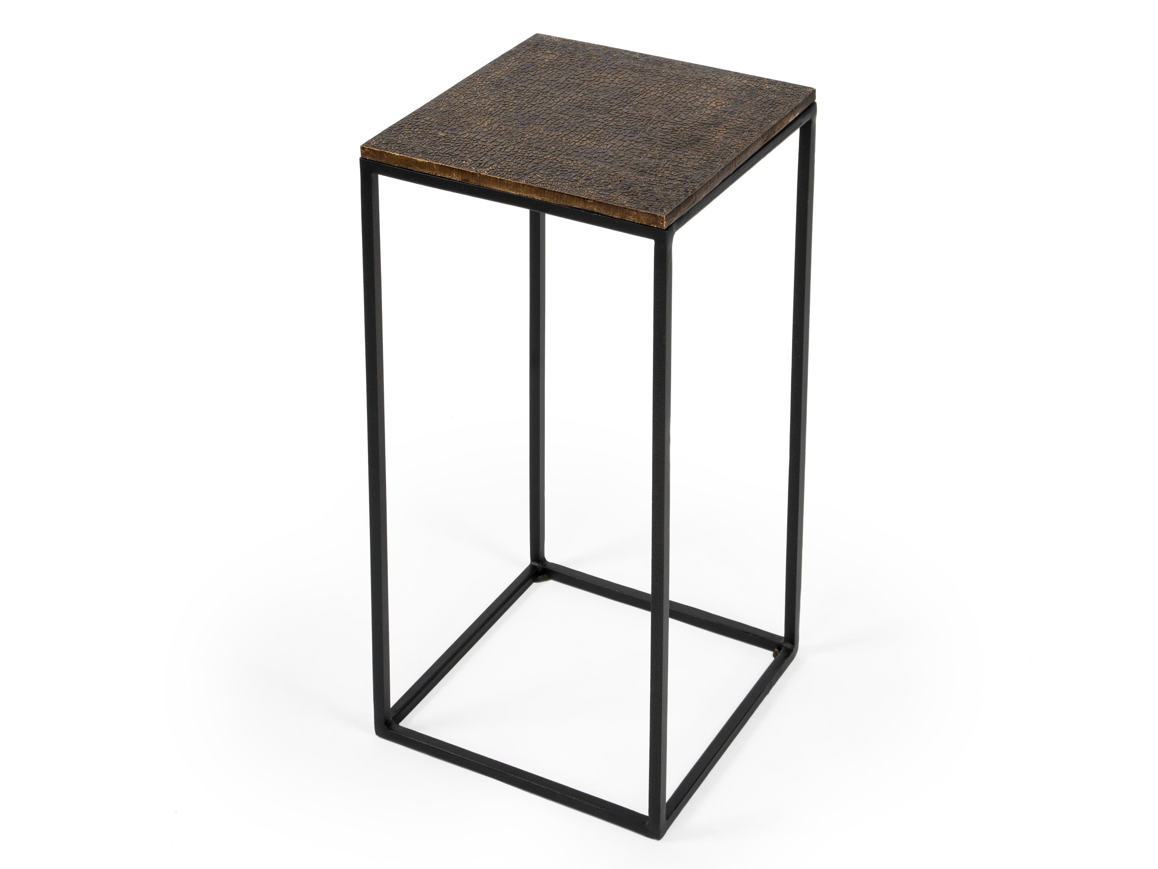 Lacrossa Square Metal Antique Gold End Table