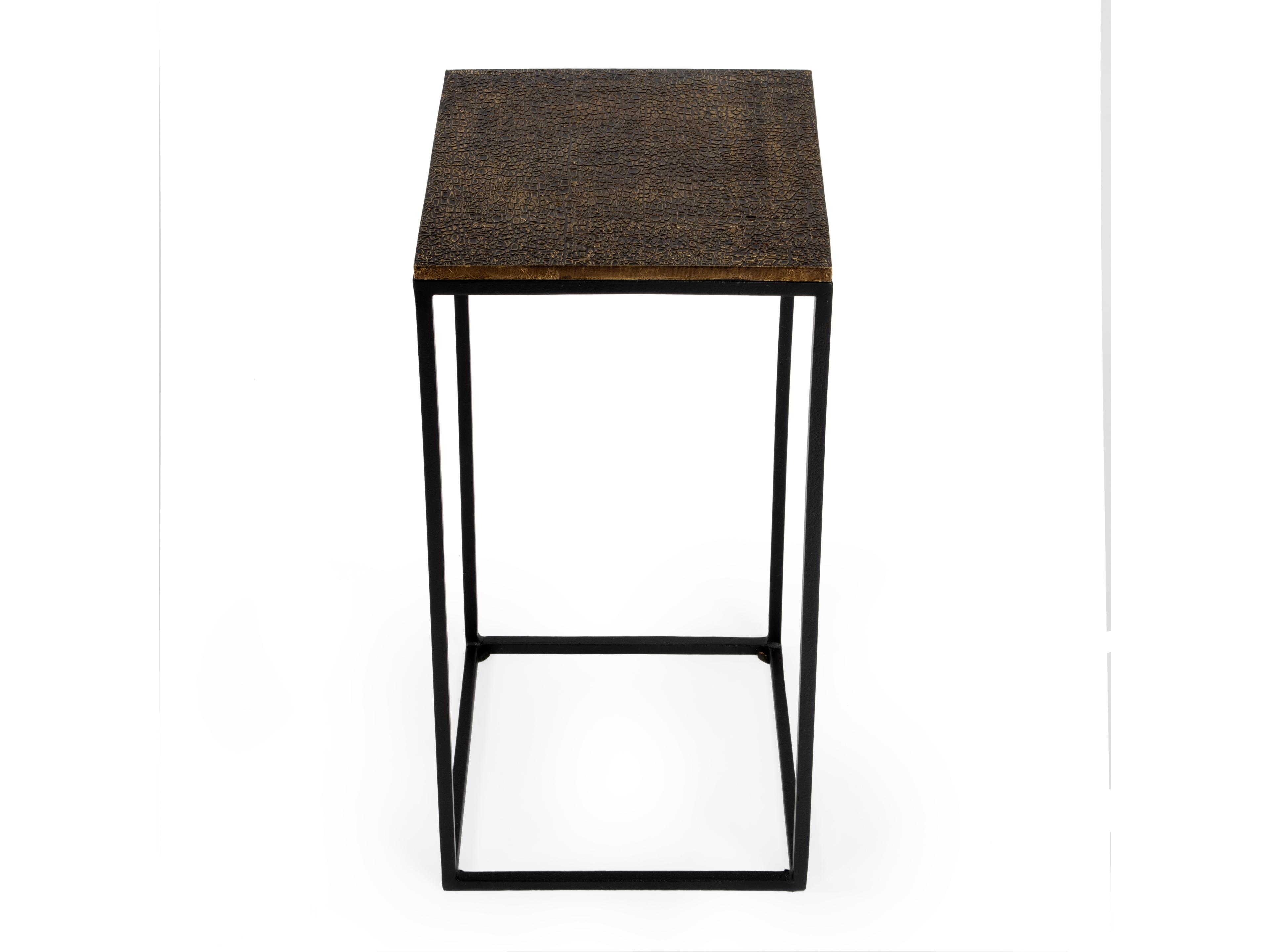 Butler Lacrossa Square Metal Antique Gold End Table