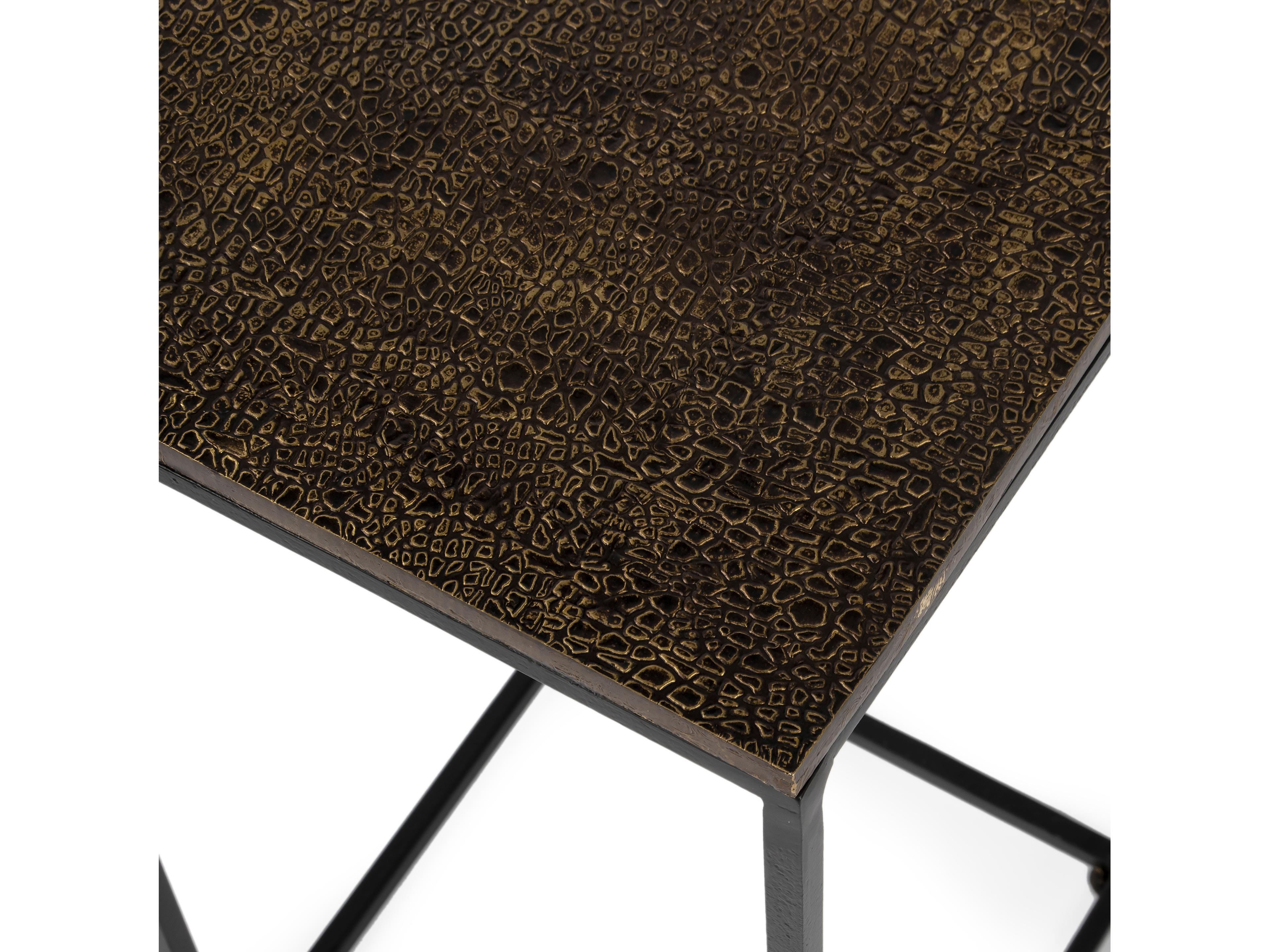 Butler Lacrossa Square Metal Antique Gold End Table