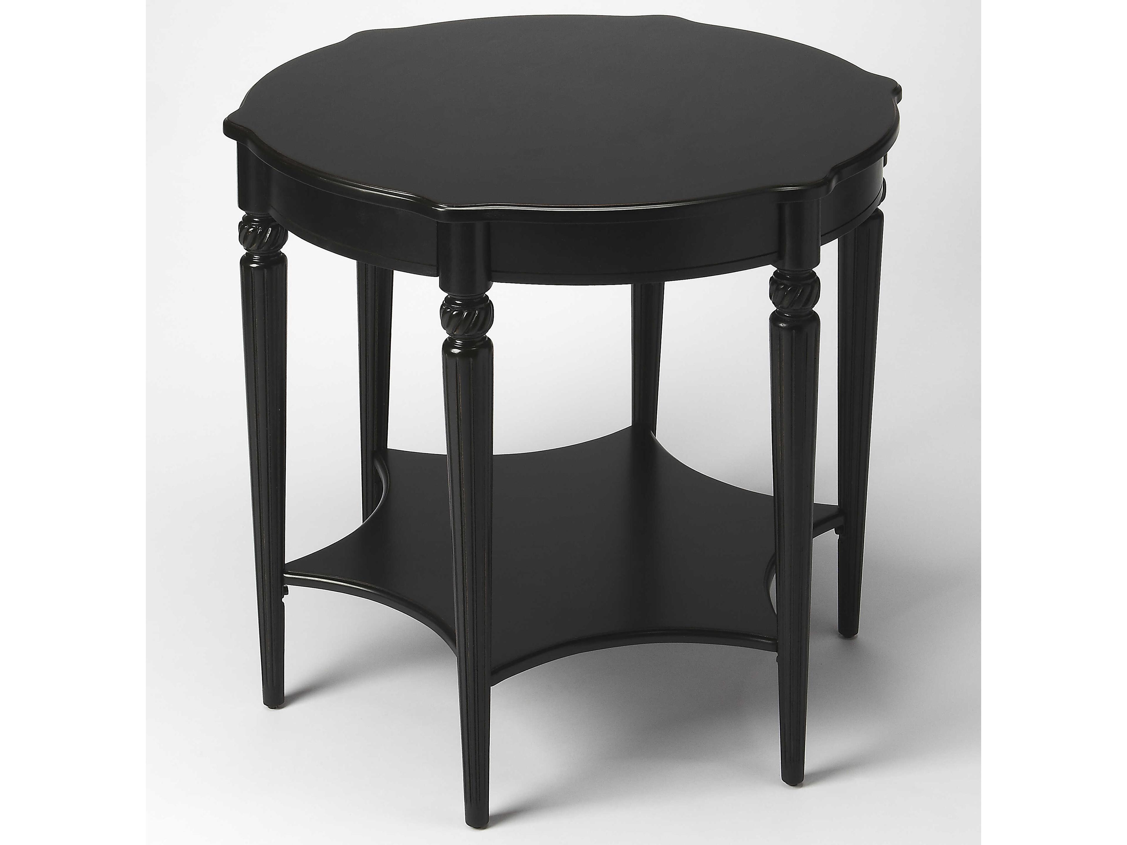 Bainbridge Round Wood Black Licorice End Table