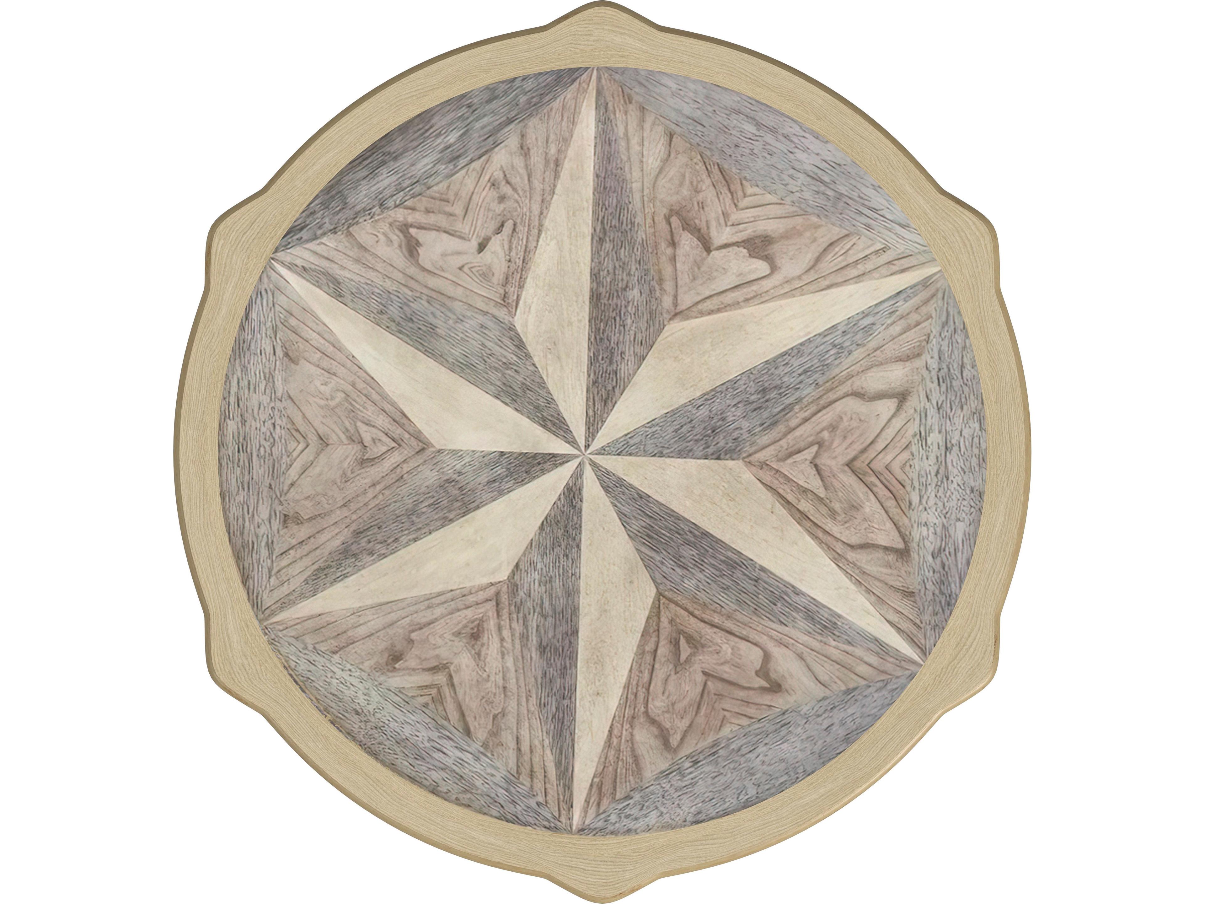 Butler Bainbridge Round Wood Antique Beige End Table