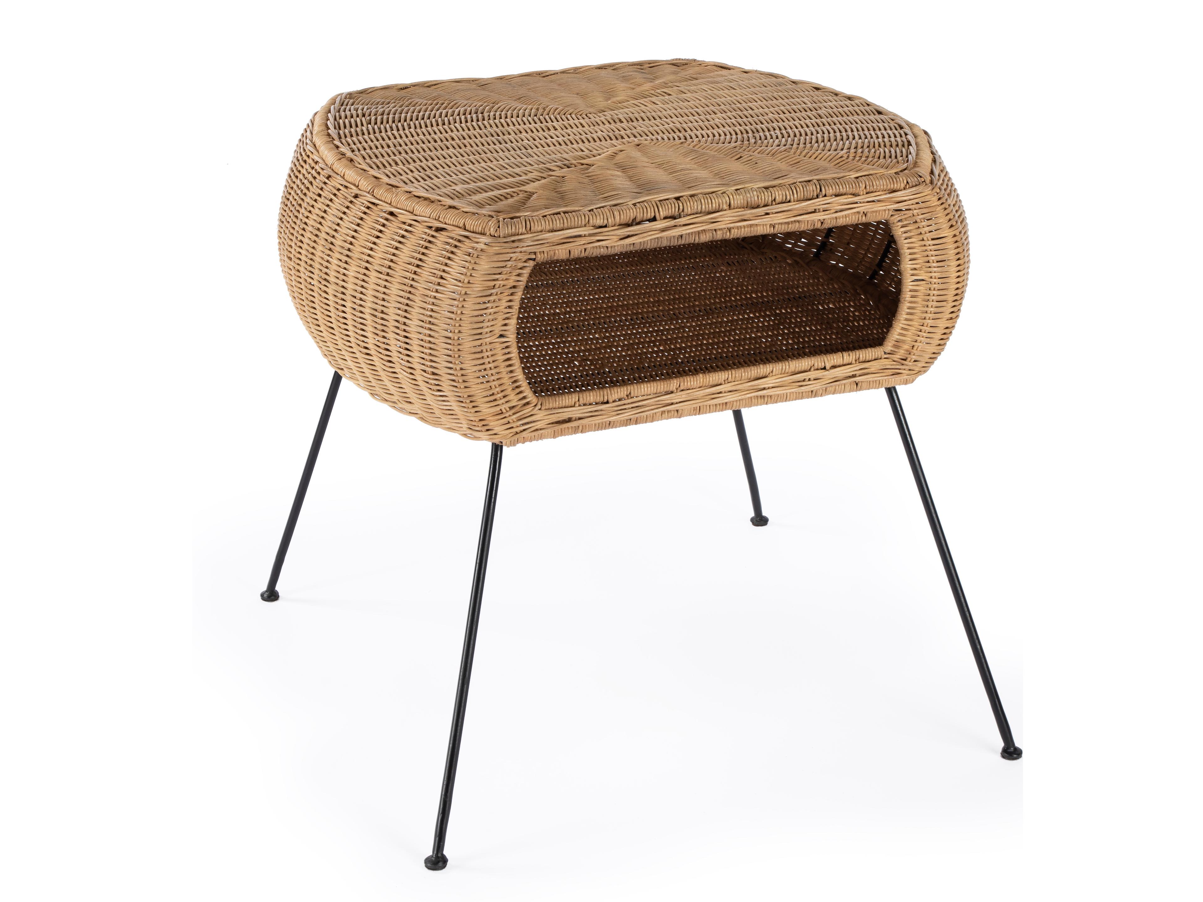 Coralitta Rectangular Natural Rattan End Table