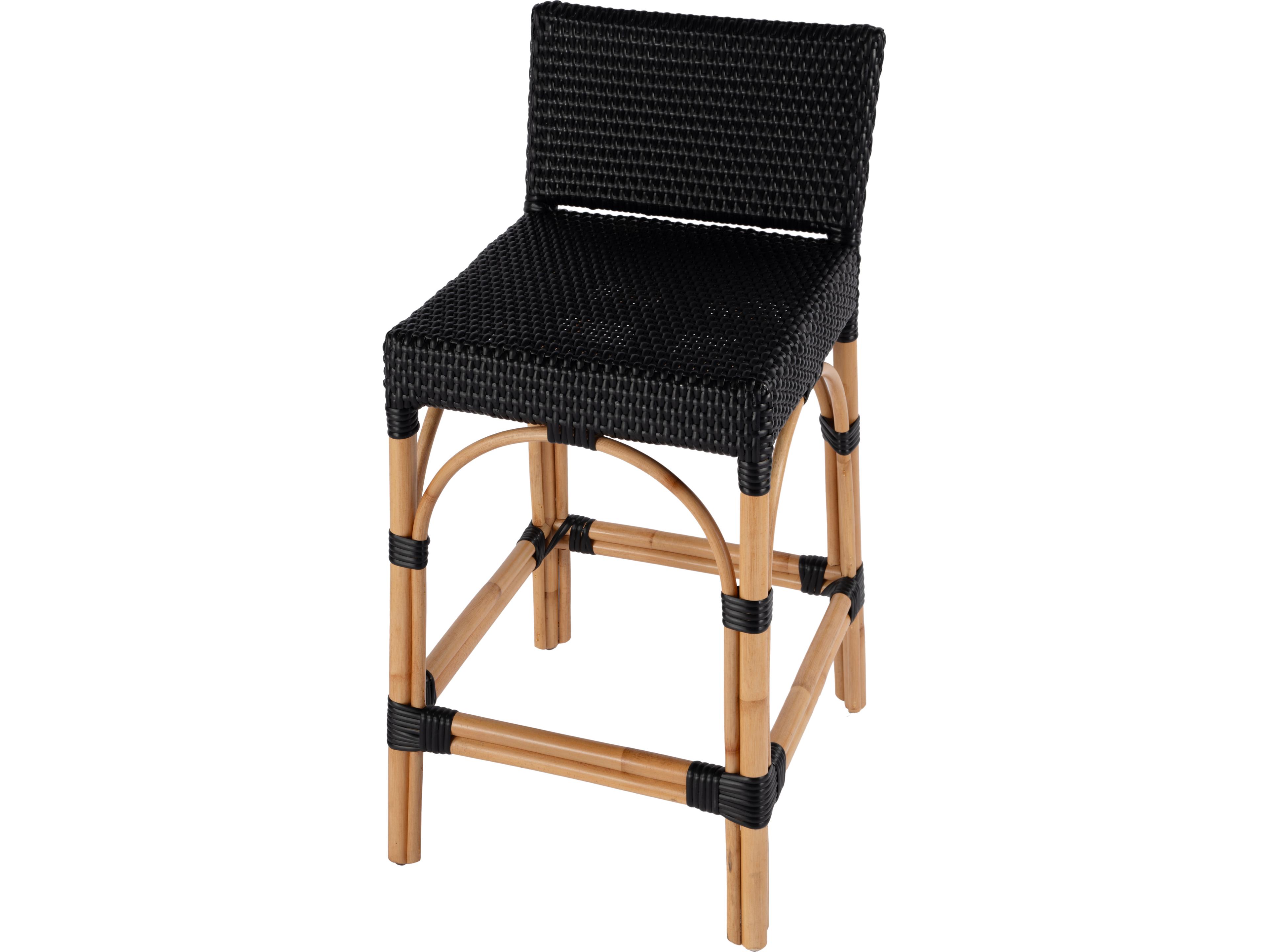 Serienna Black Rattan Counter Stool