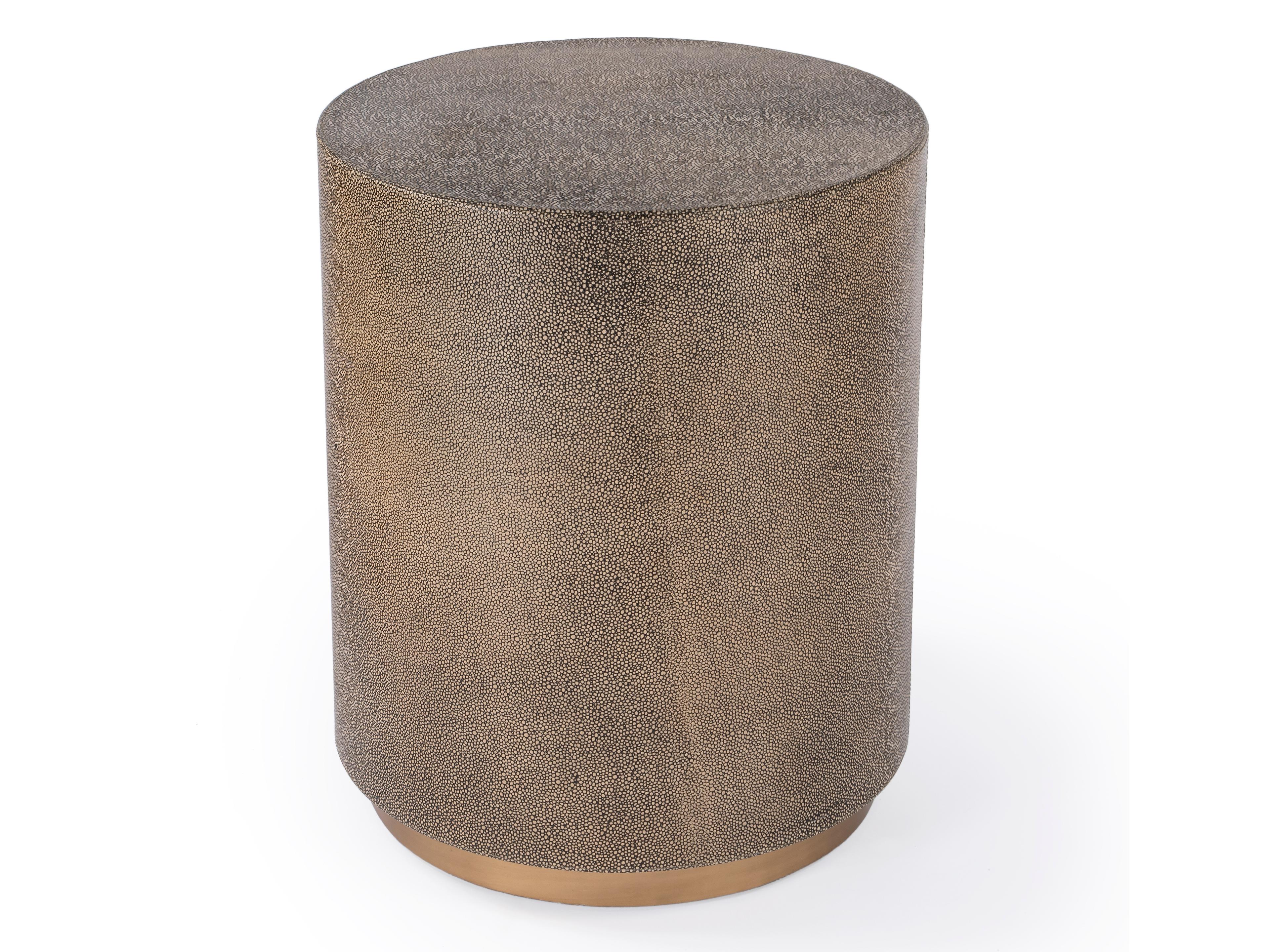 Butler Olenka Round Leather End Table