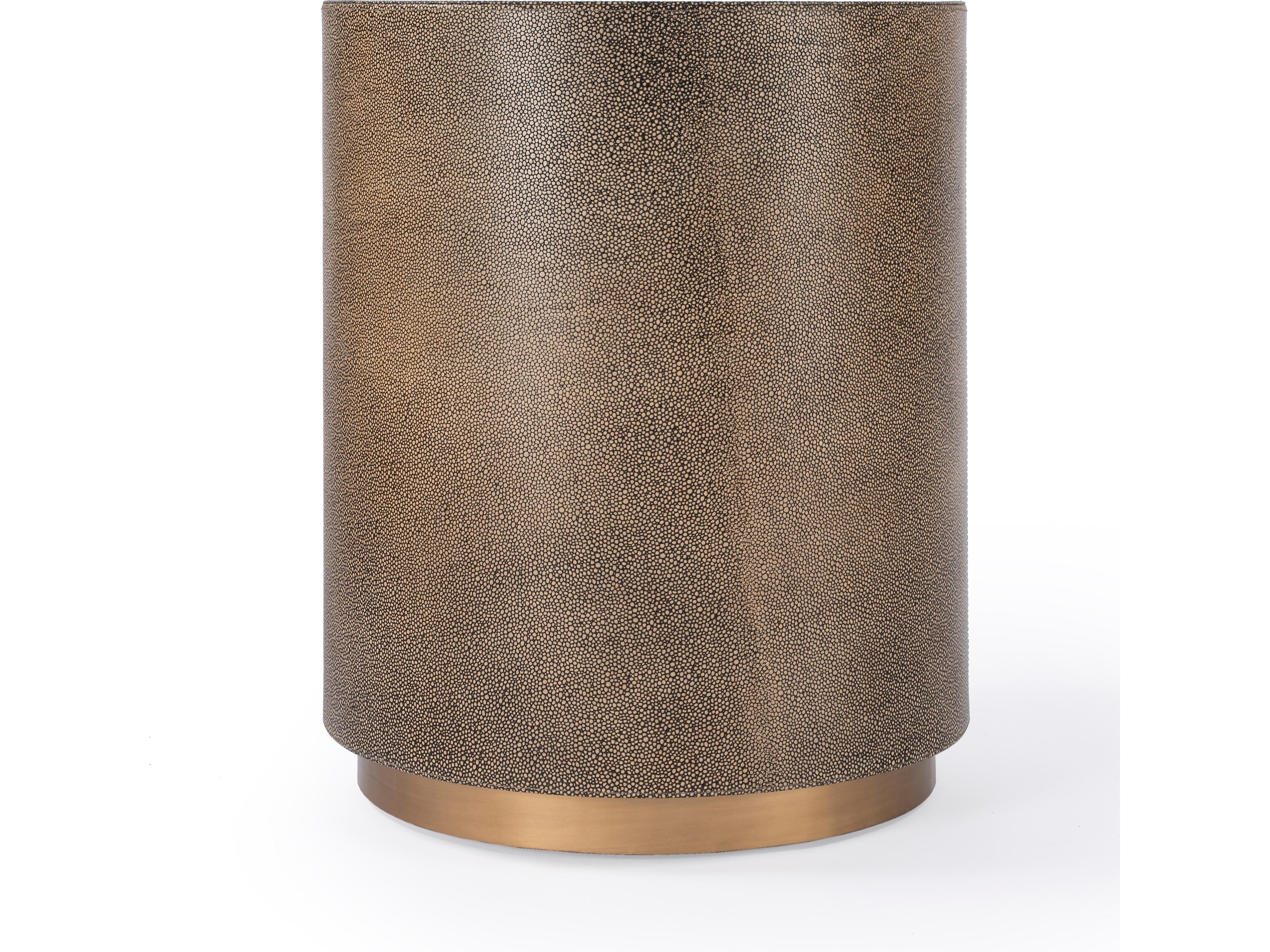 Butler Olenka Round Leather End Table