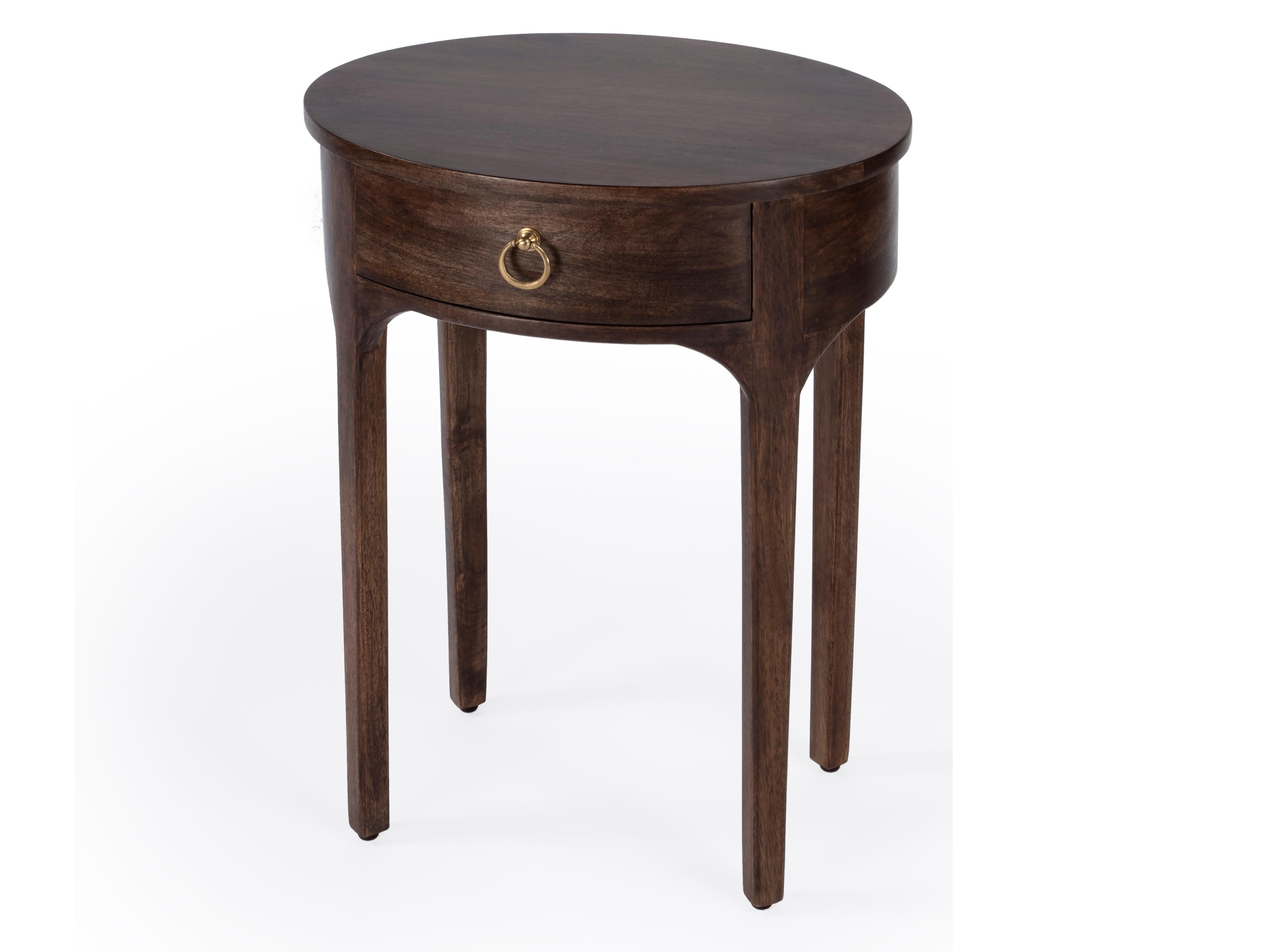 Alinia Oval Wood Brown End Table