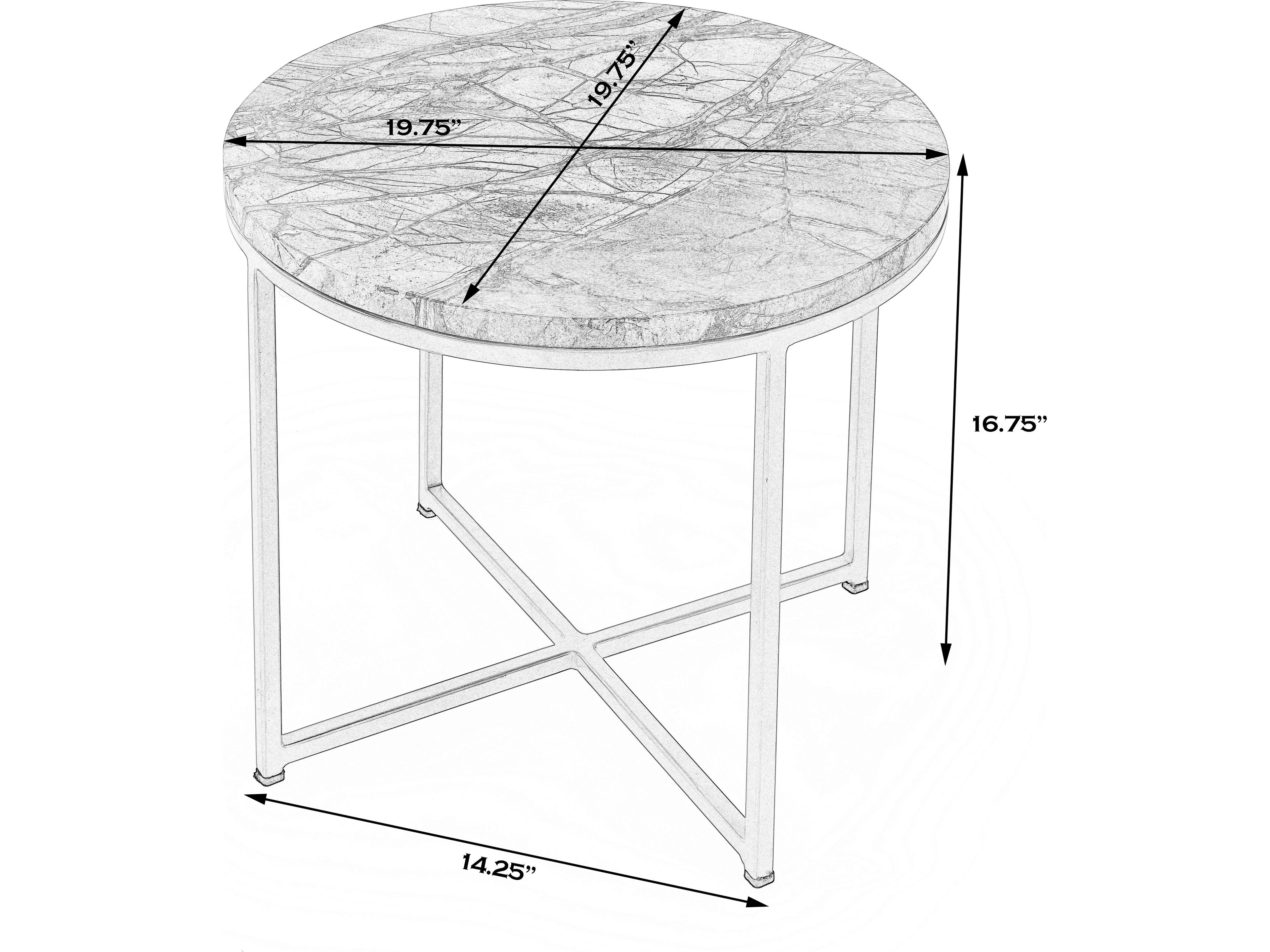 Butler Giovanniya Round Marble Antique Gold End Table