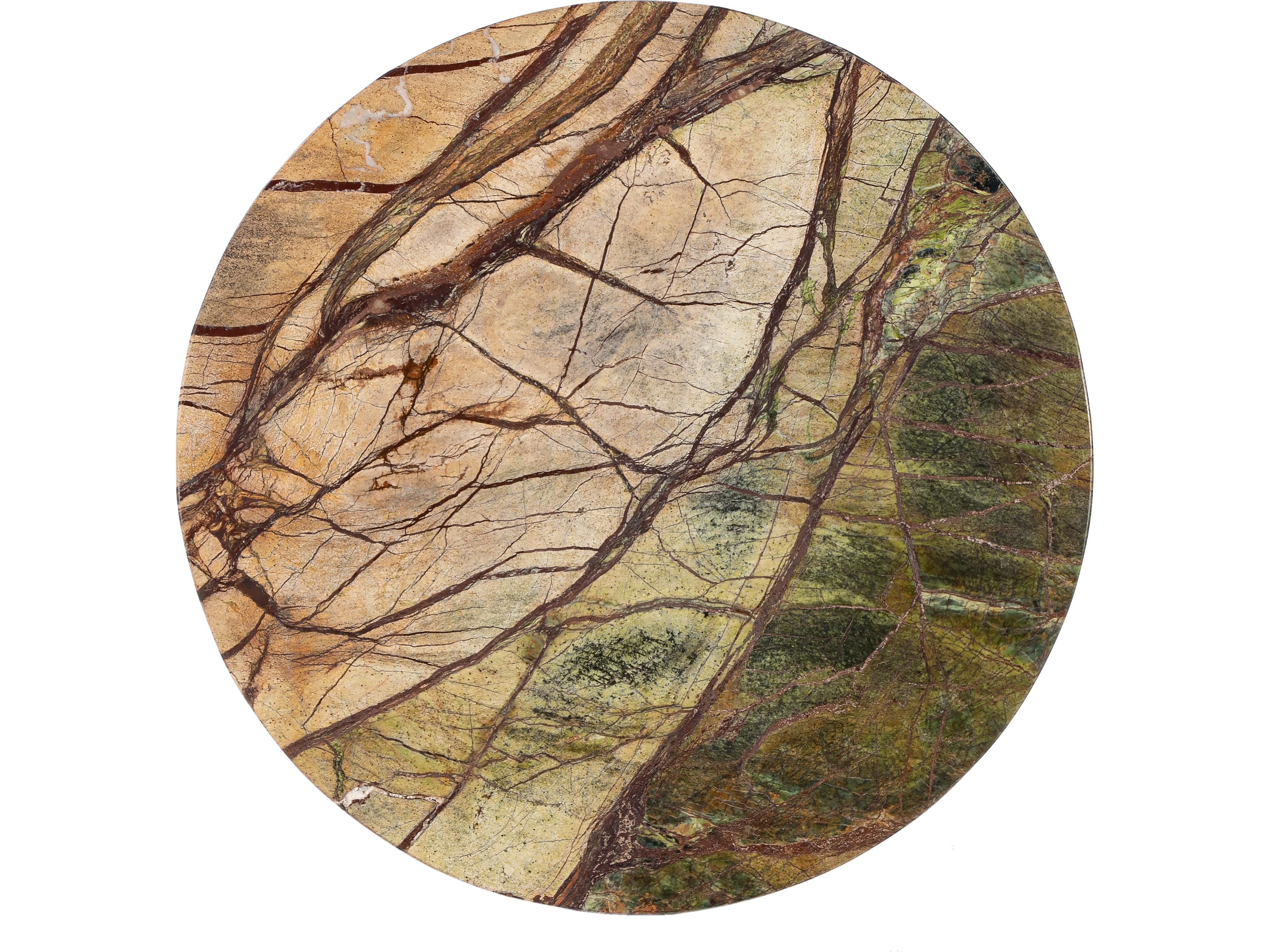 Butler Giovanniya Round Marble Antique Gold End Table