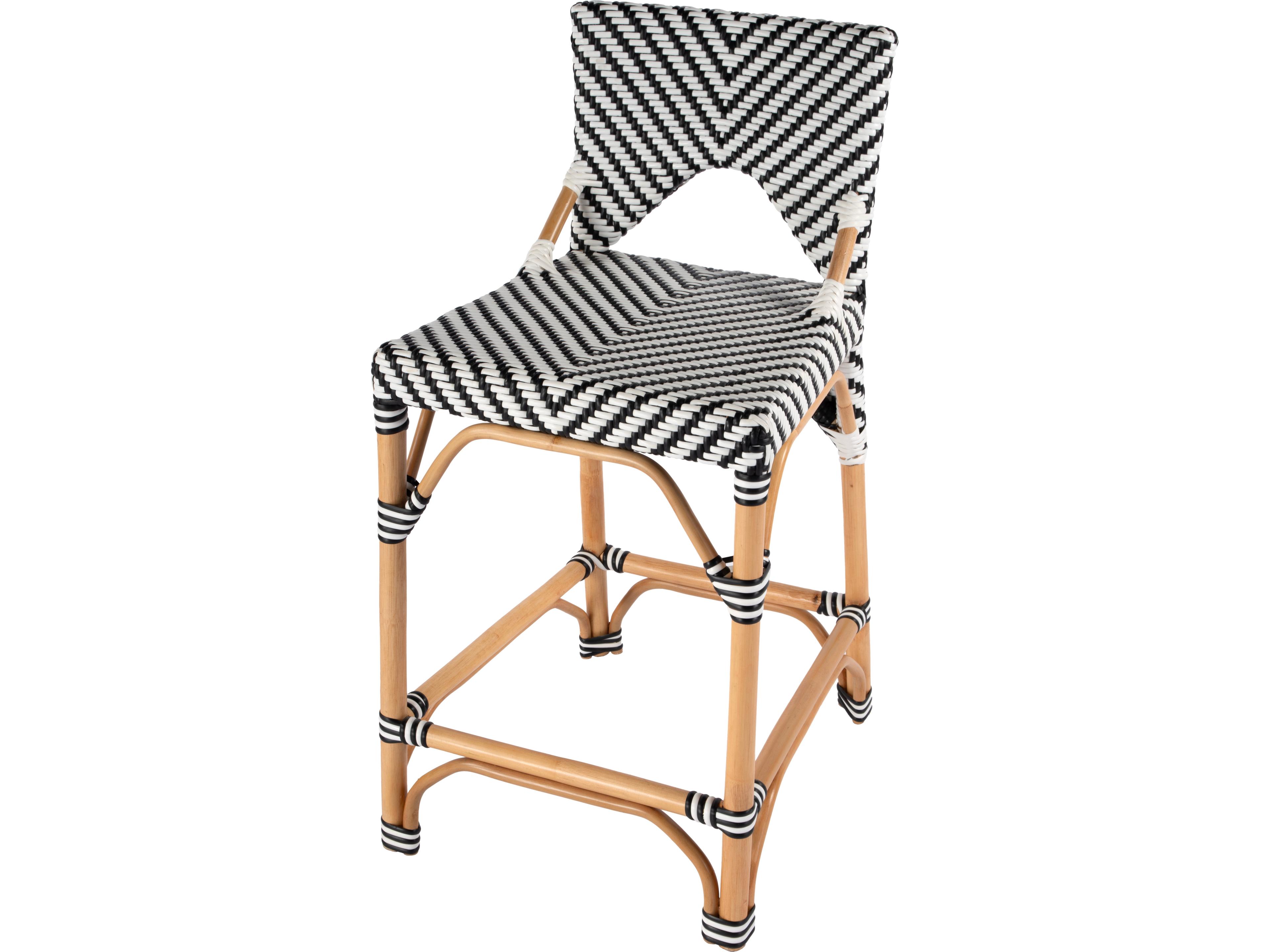 Creanly Black Rattan Counter Stool