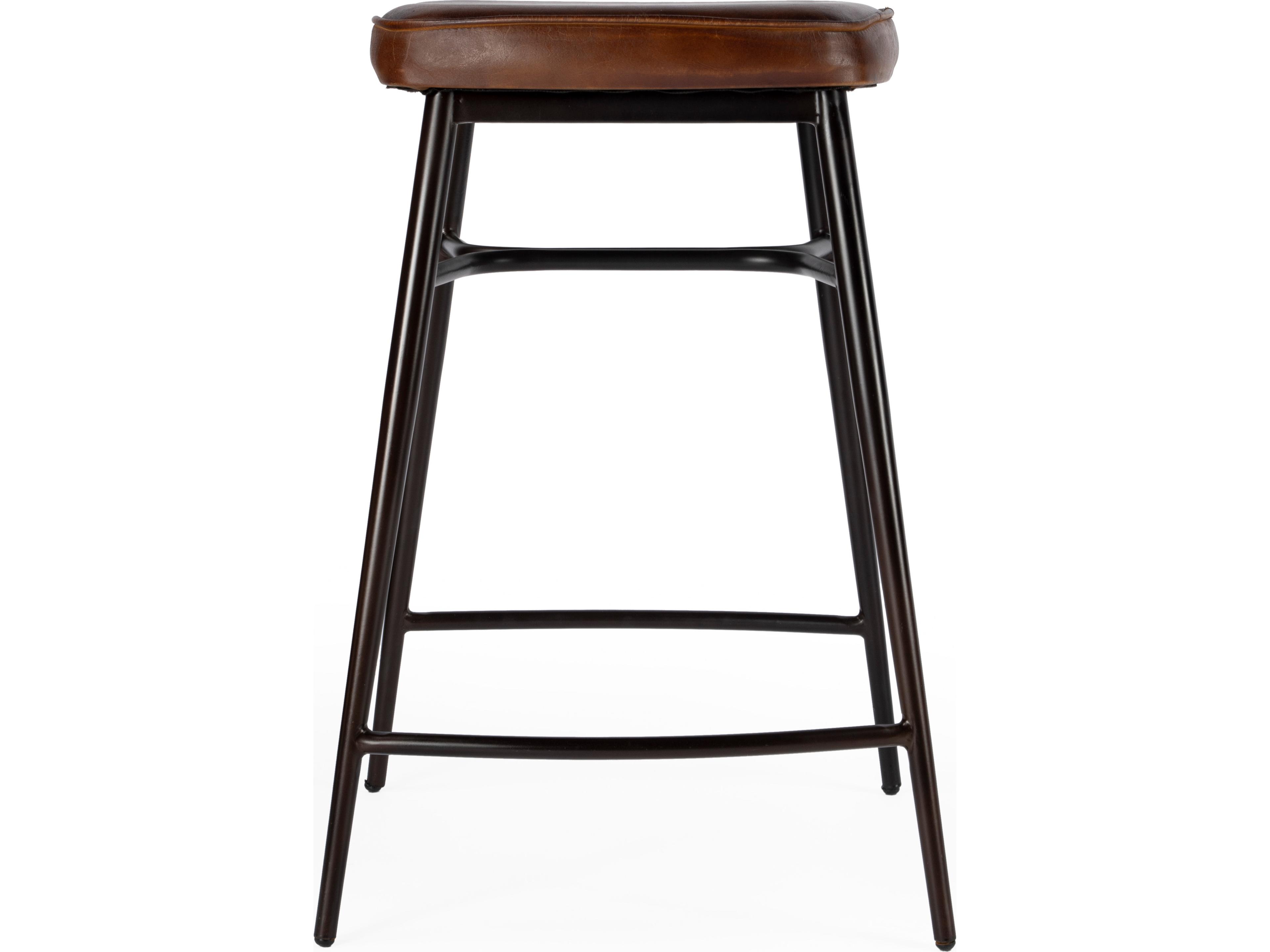 Butler Arlington Brown Leather Counter Stool