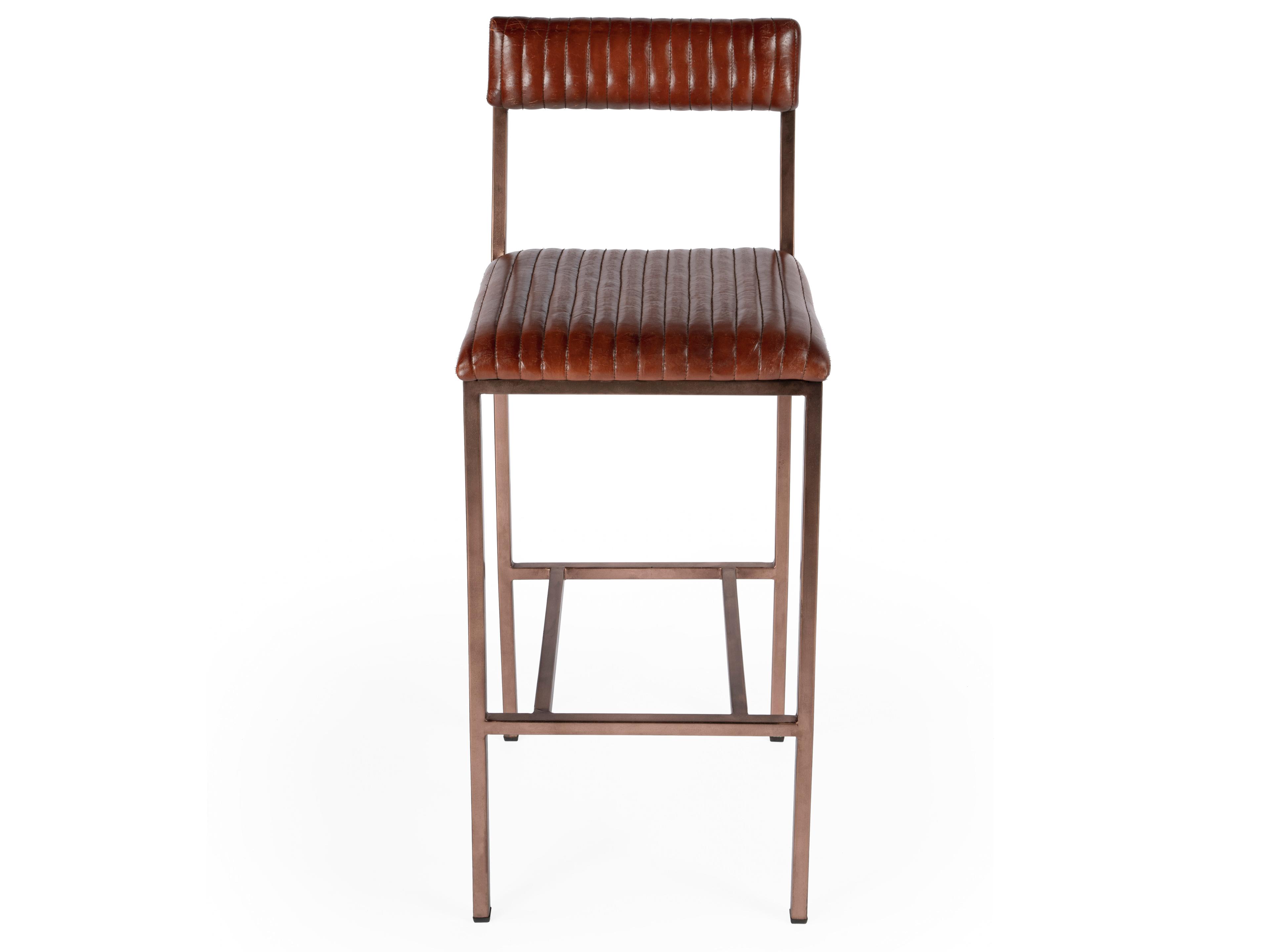 Butler Waco Brown Leather Bar Stool