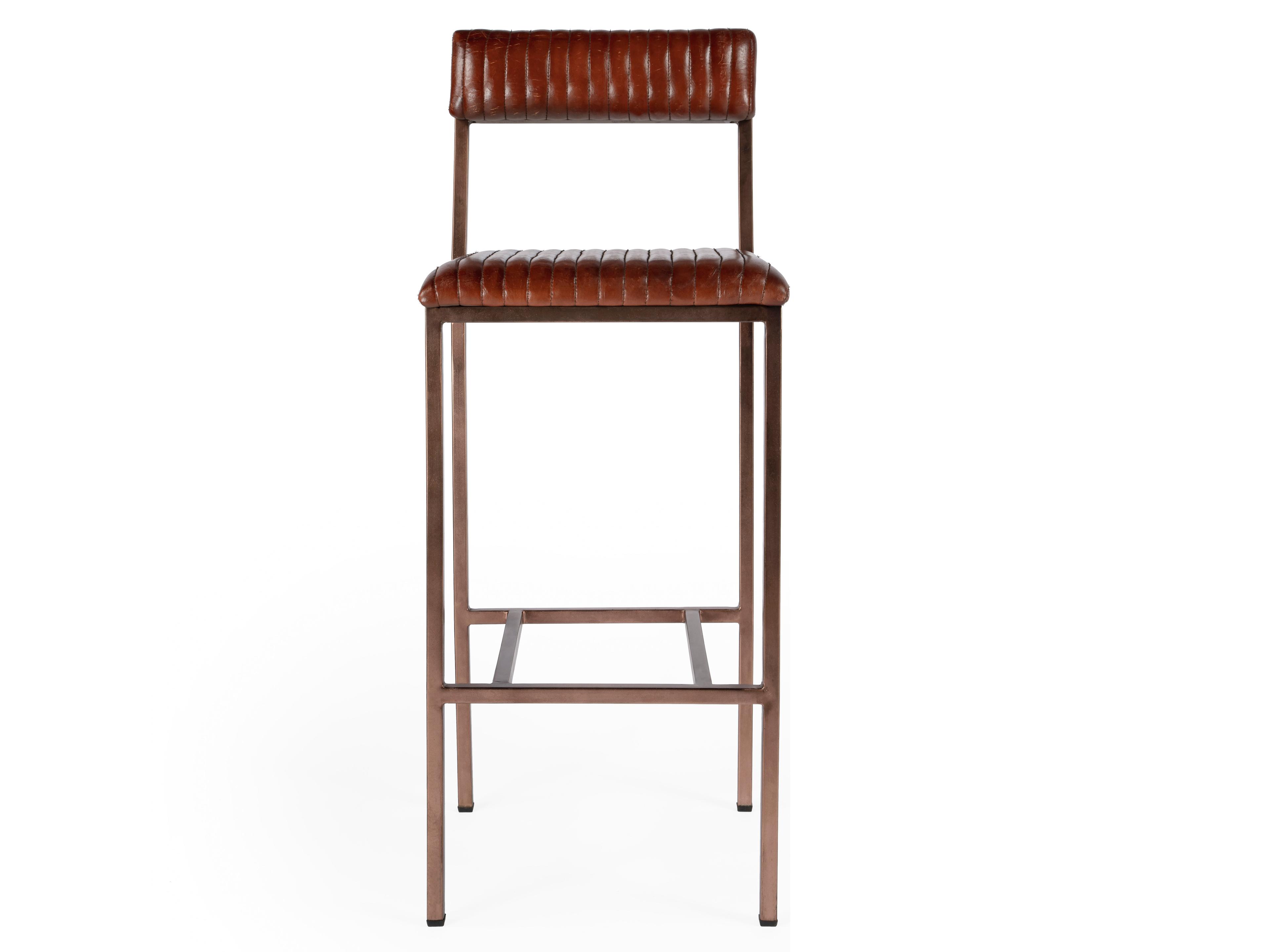 Butler Waco Brown Leather Bar Stool