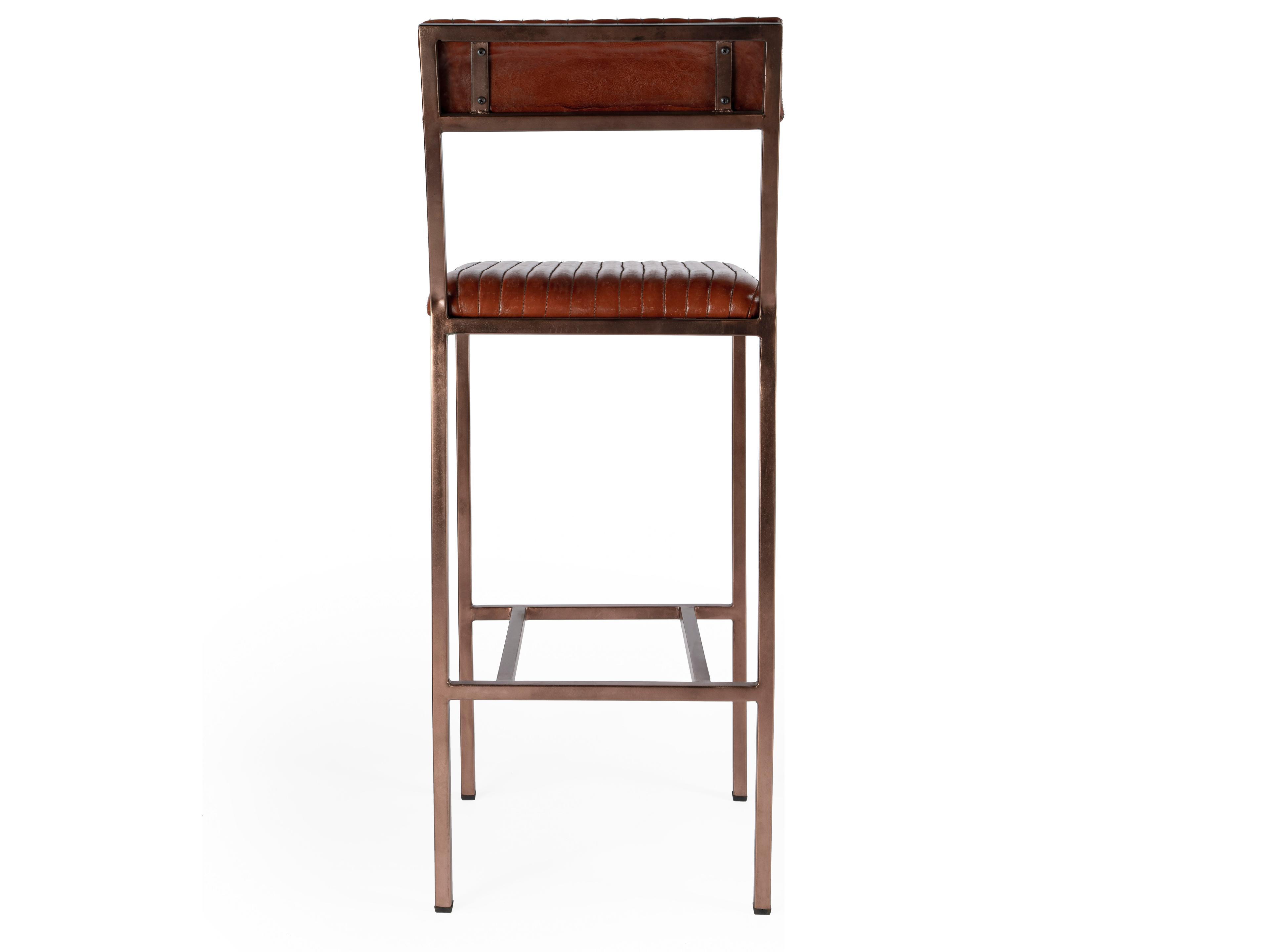 Butler Waco Brown Leather Bar Stool