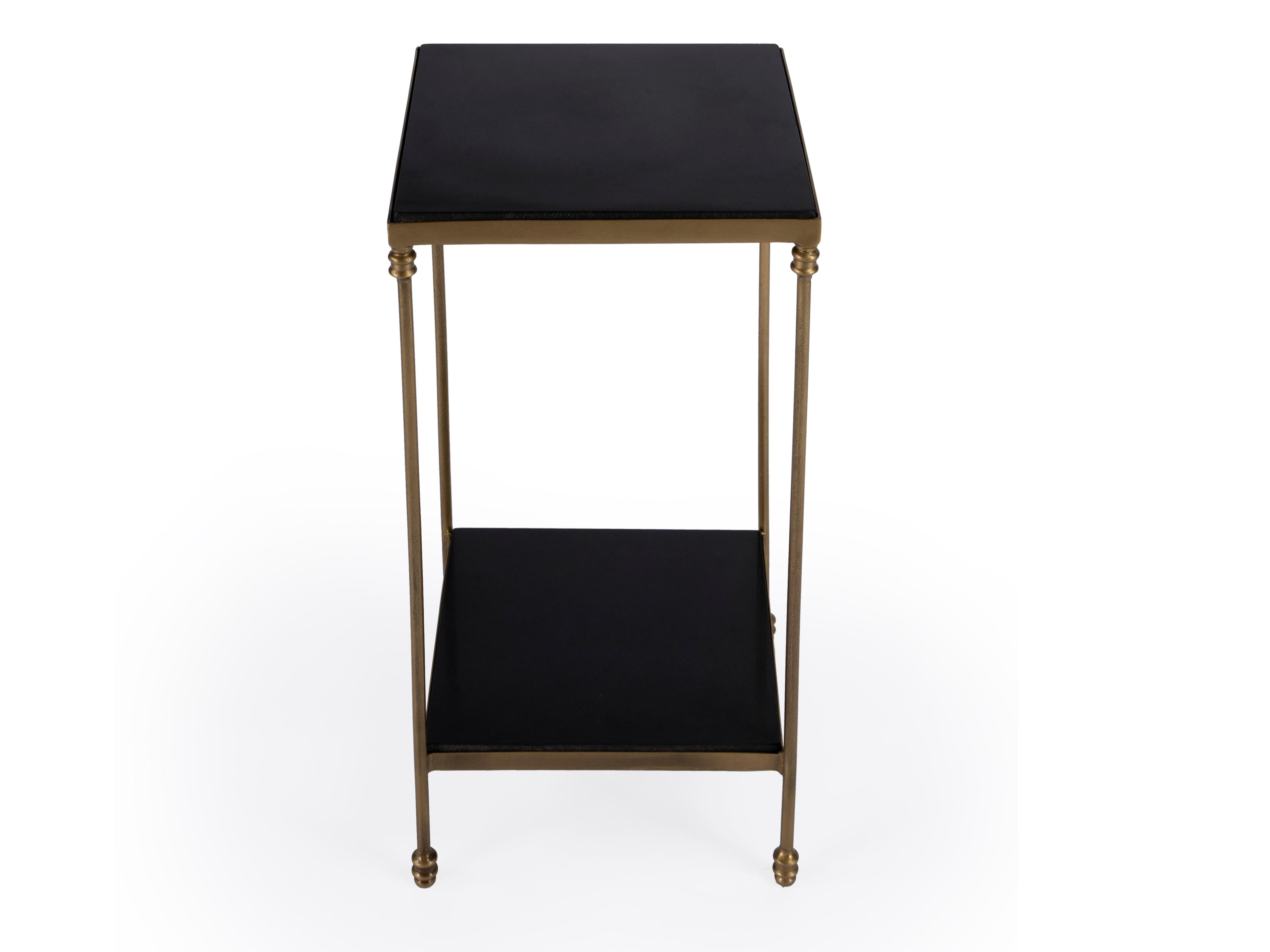 Butler Imogen Square Granite Black Marble End Table