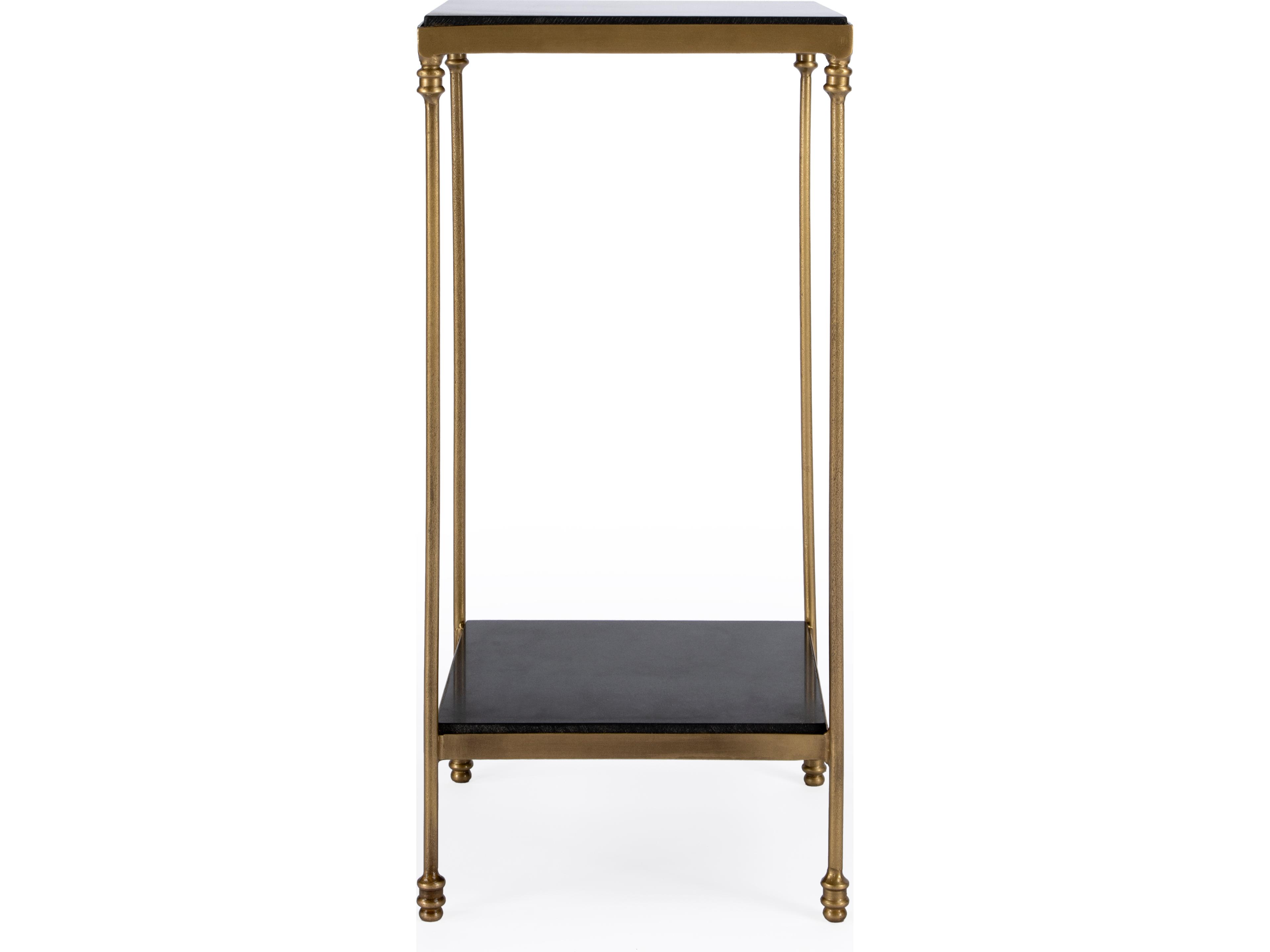 Butler Imogen Square Granite Black Marble End Table