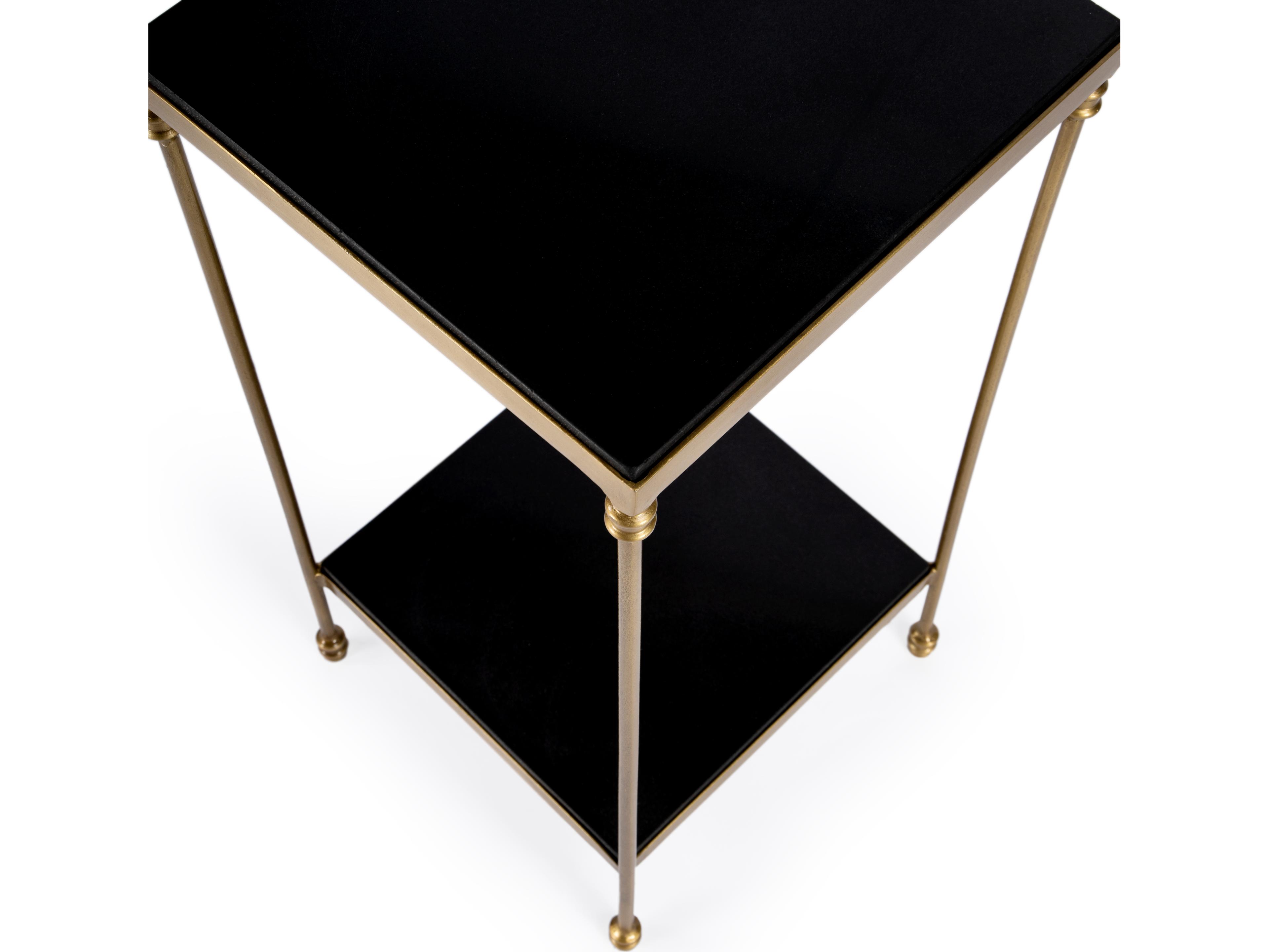 Butler Imogen Square Granite Black Marble End Table