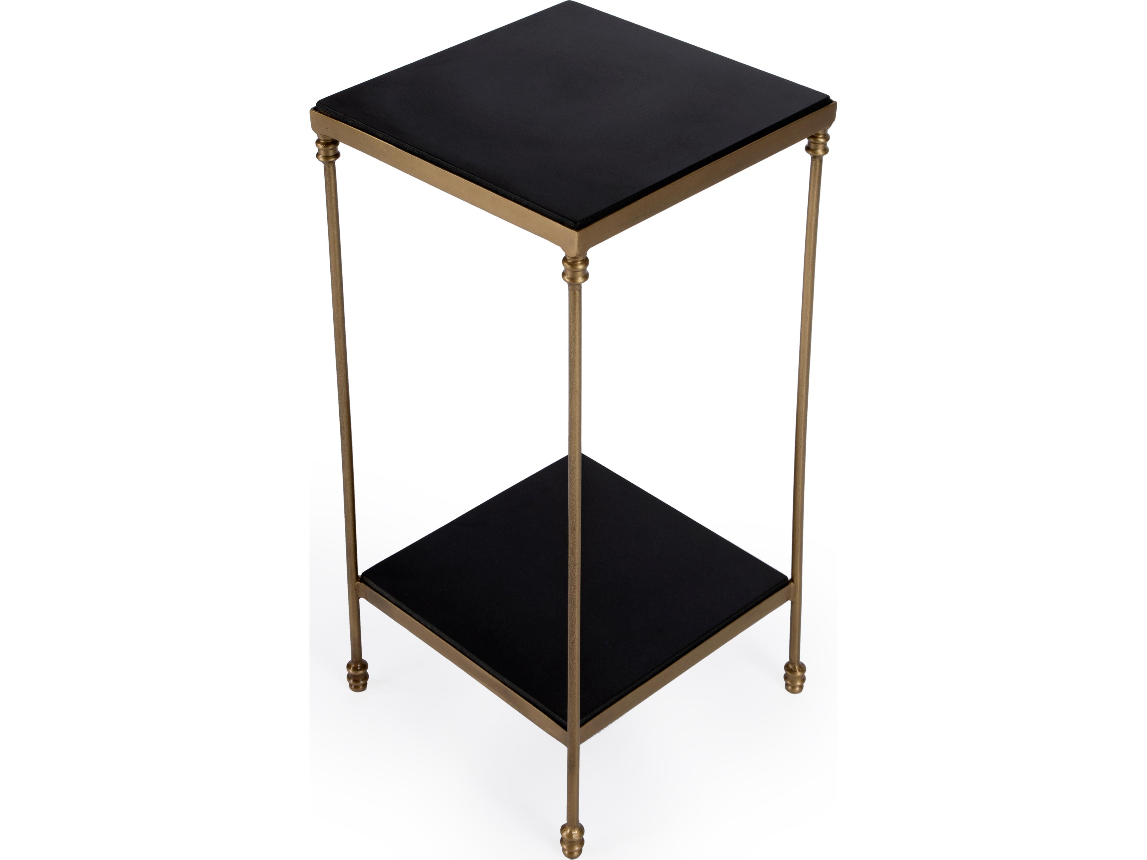 Butler Imogen Square Granite Black Marble End Table