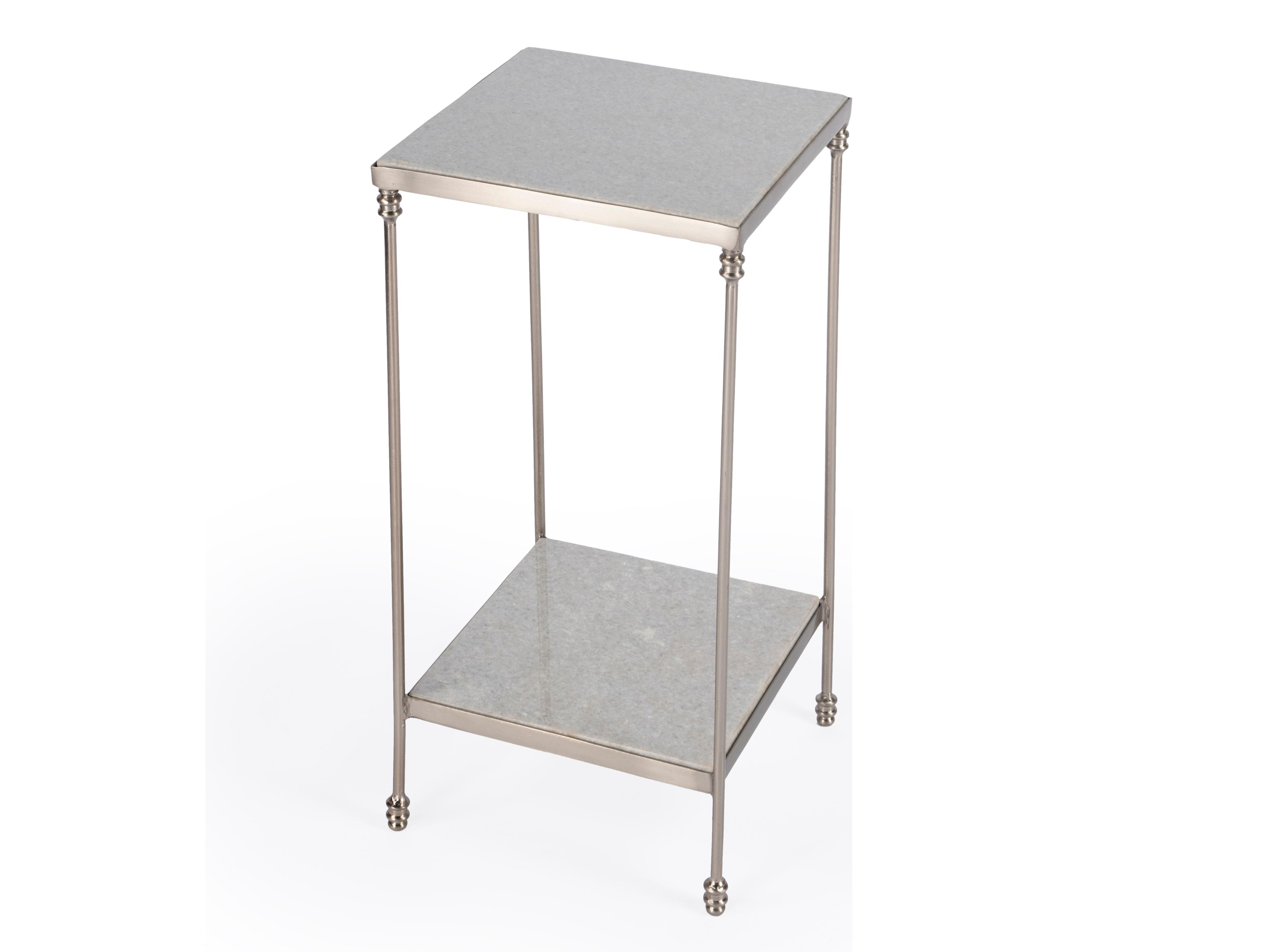 Butler Imogen Square White Marble End Table