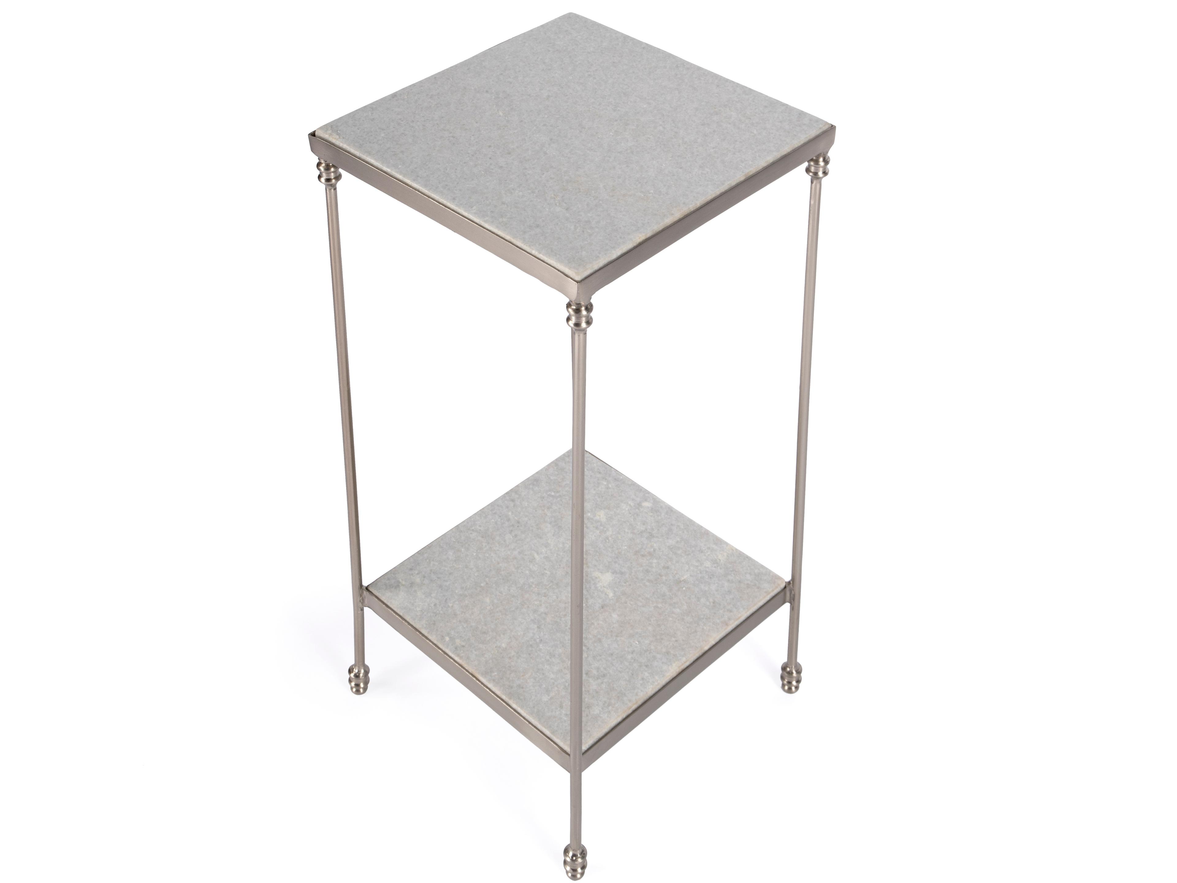 Butler Imogen Square White Marble End Table