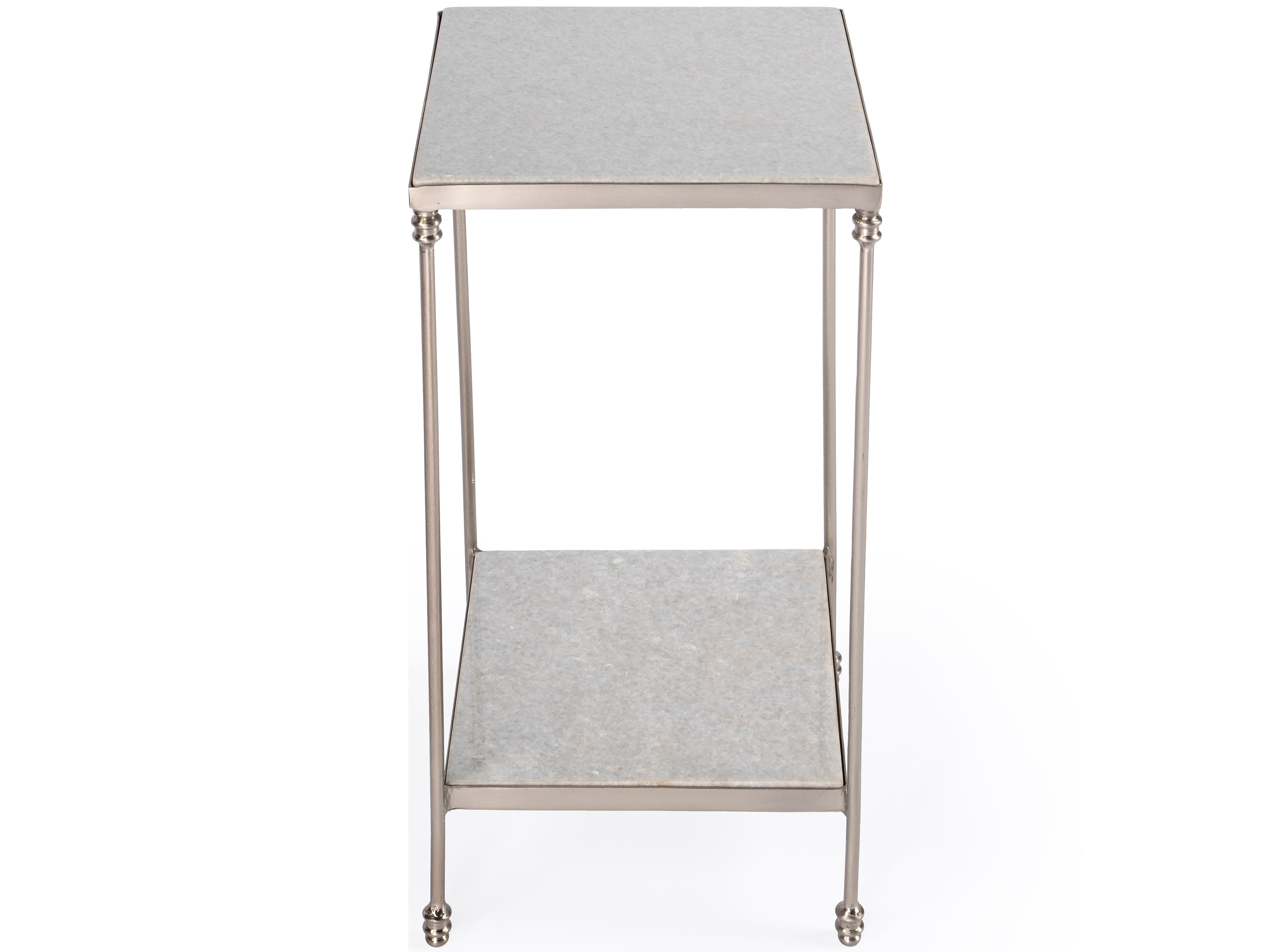 Butler Imogen Square White Marble End Table