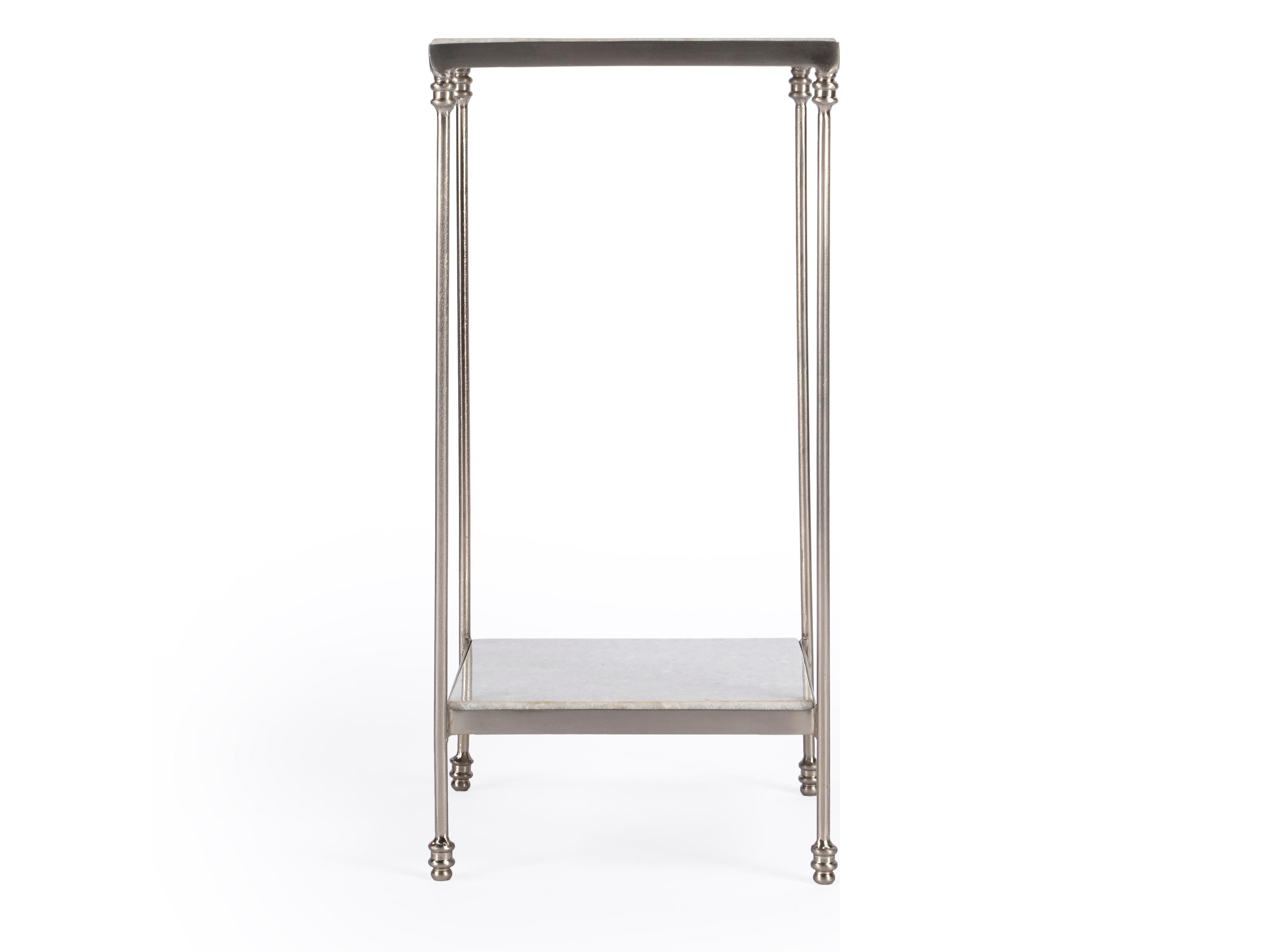 Butler Imogen Square White Marble End Table
