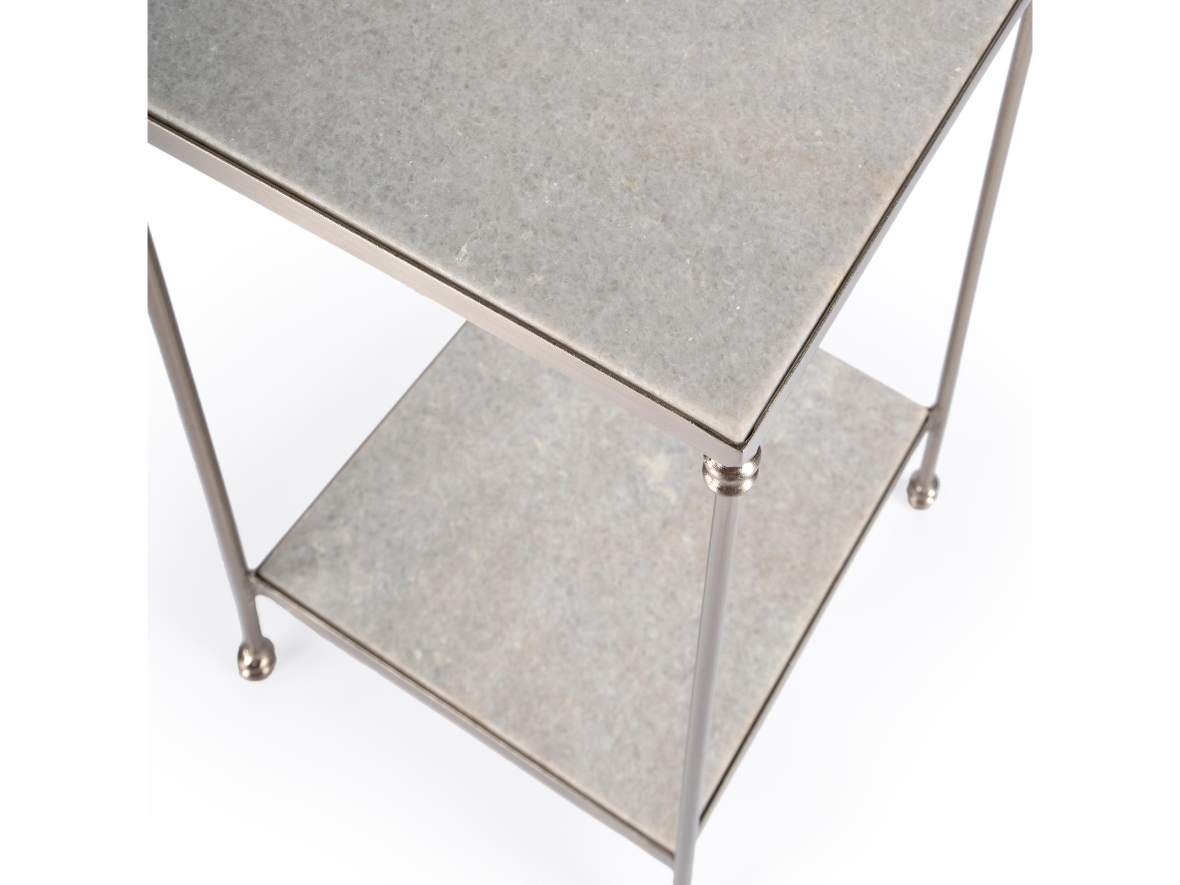 Butler Imogen Square White Marble End Table