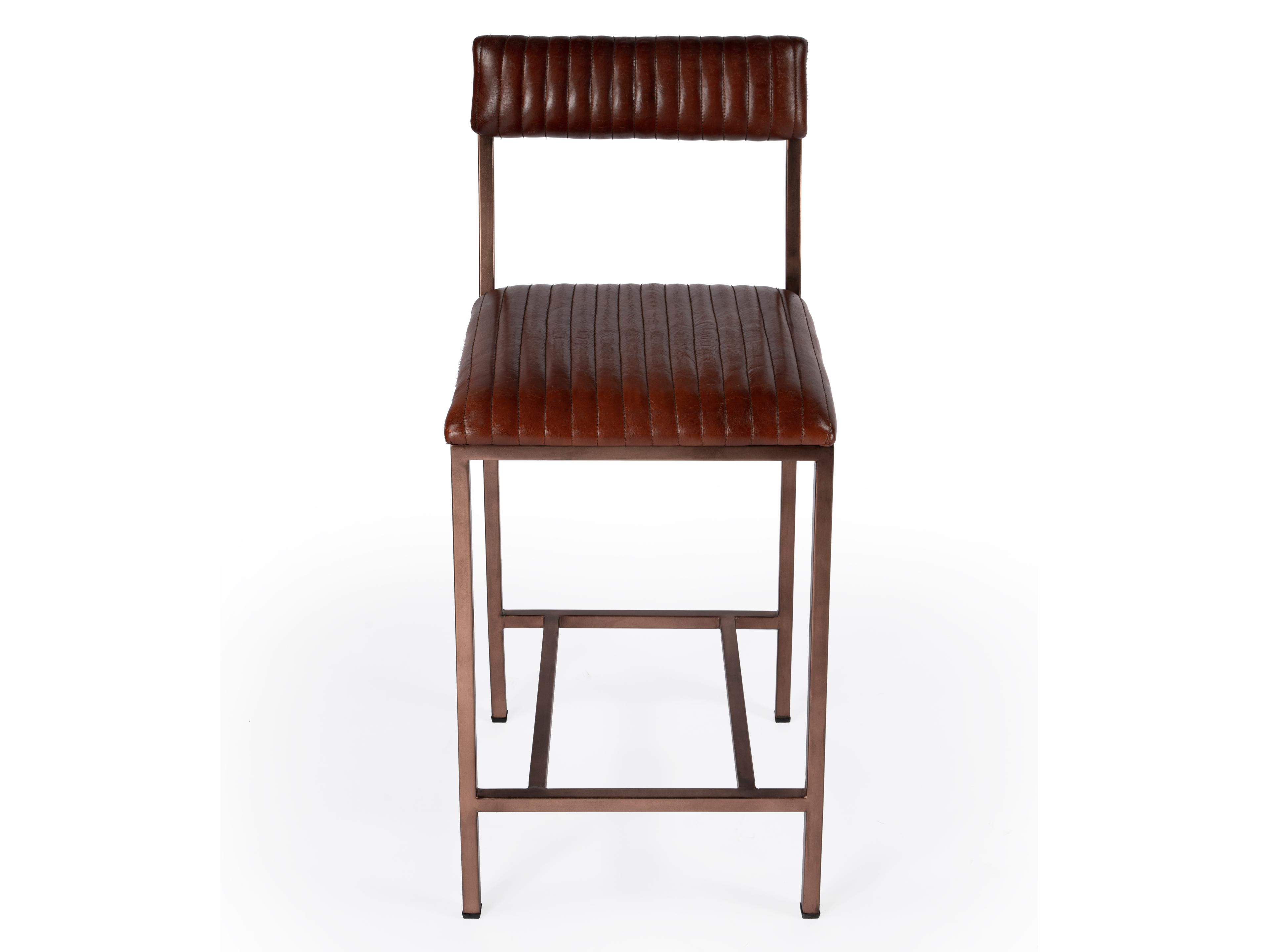 Butler Houston Brown Leather Counter Stool