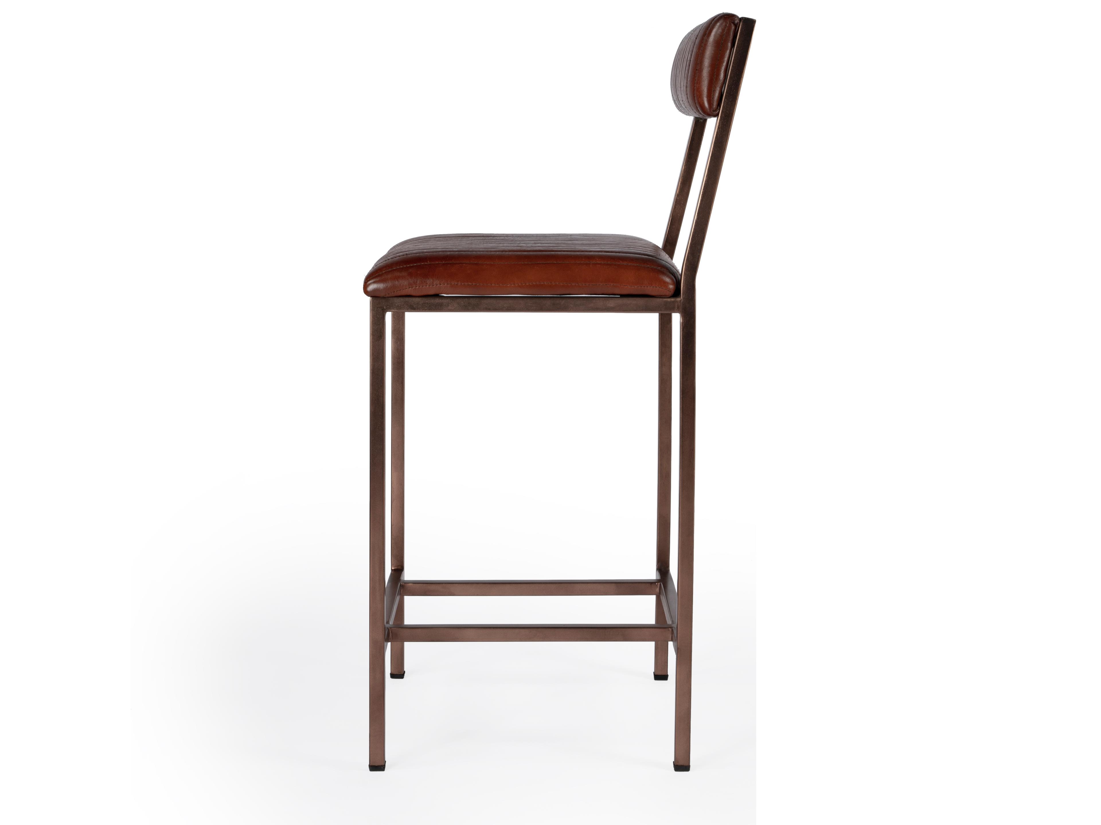 Butler Houston Brown Leather Counter Stool