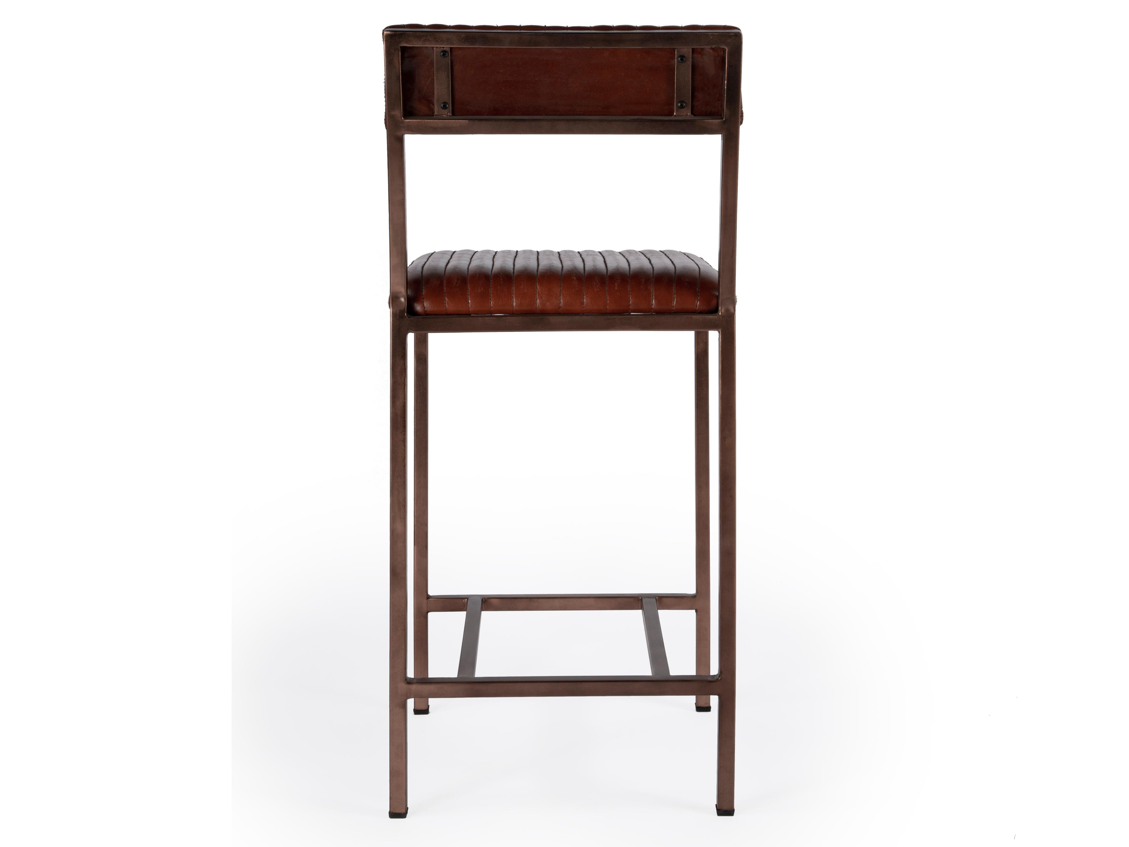 Butler Houston Brown Leather Counter Stool