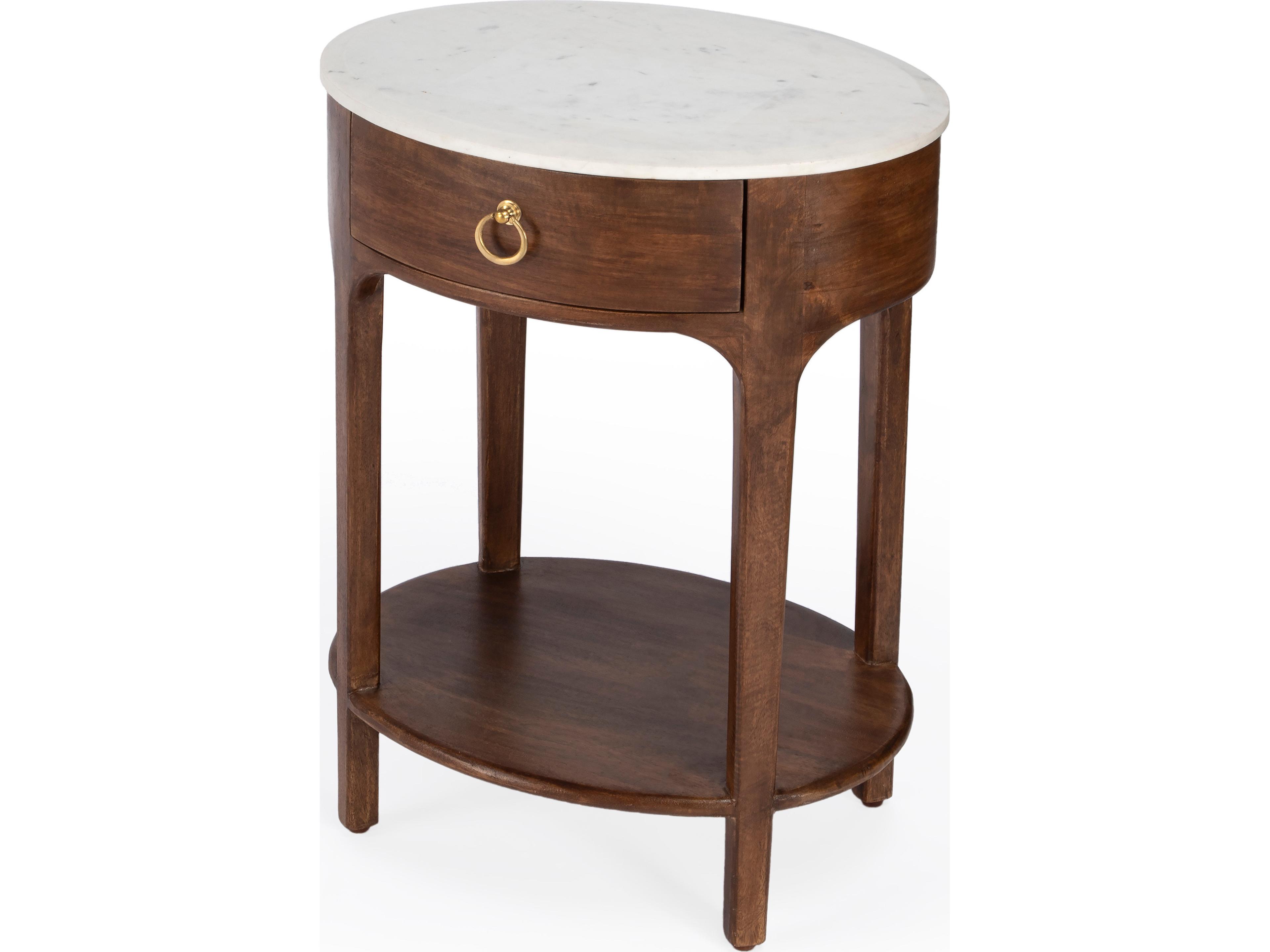 Ellen 1-Drawer Mango Wood Nightstand